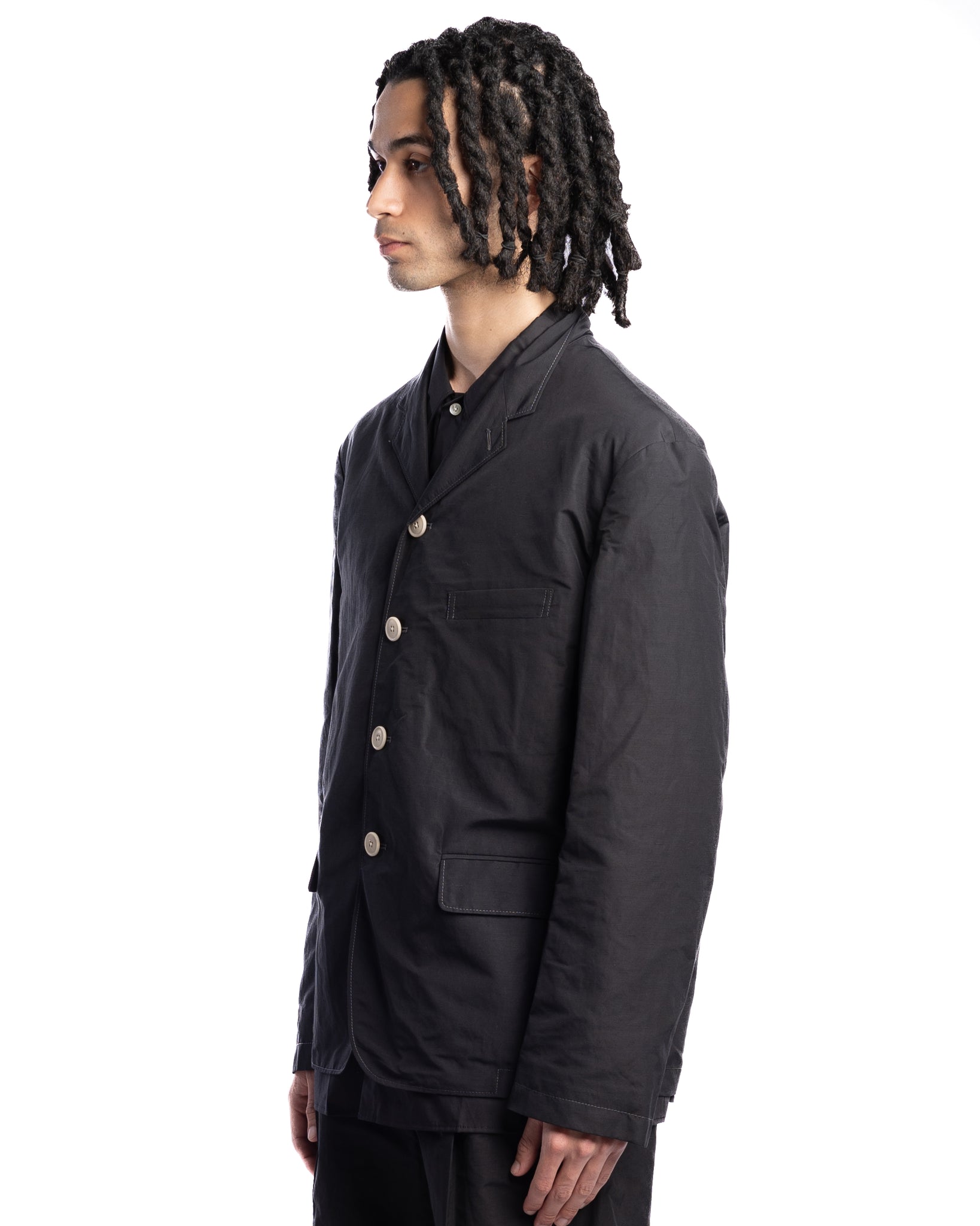 Lemaire Woven Short Jacket Black