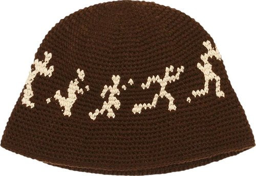 KidSuper Running Guys Crochet Hat Brown