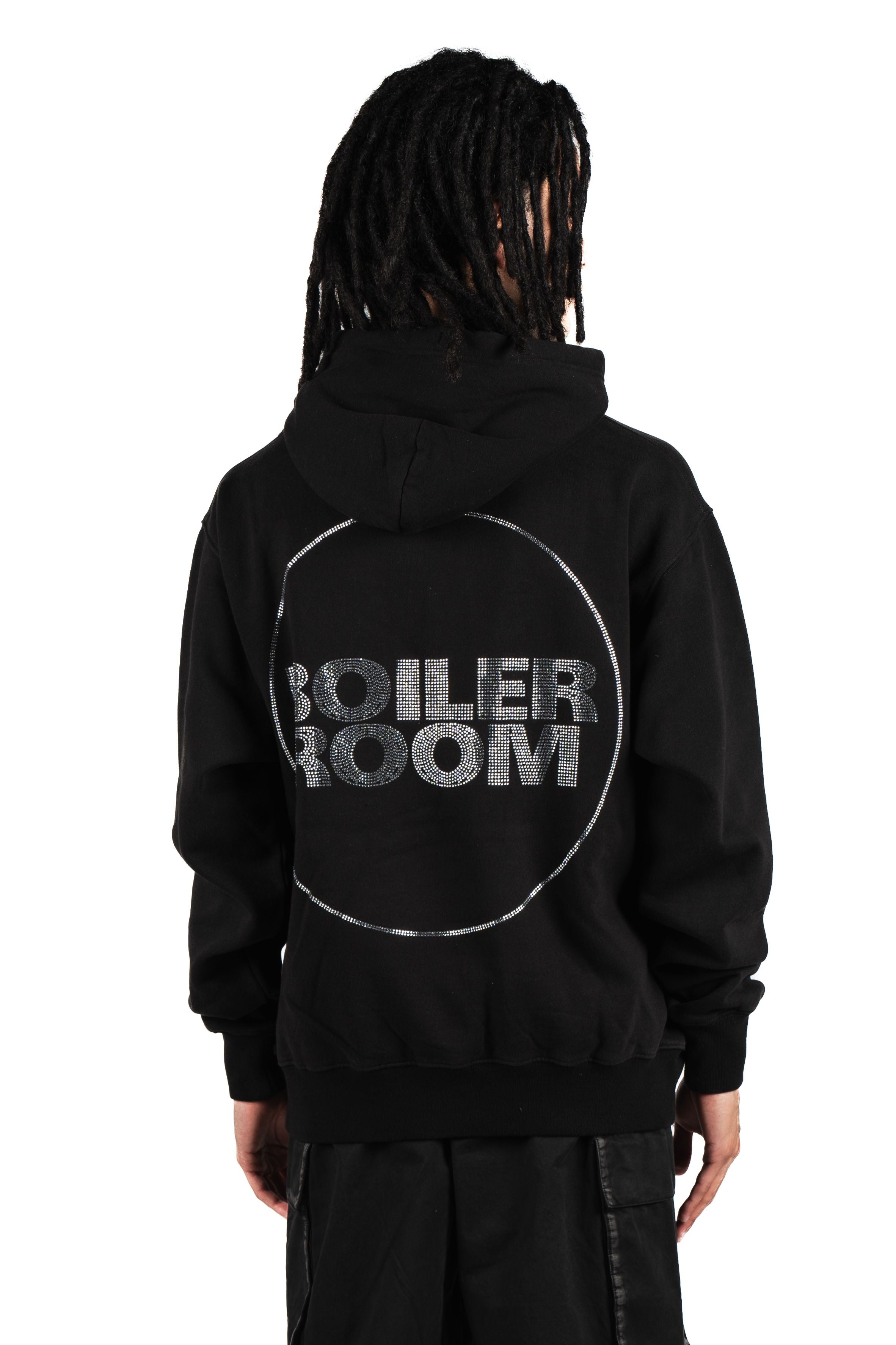 Boiler Room Diamante Logo Hoodie Black – Cabinet Noir