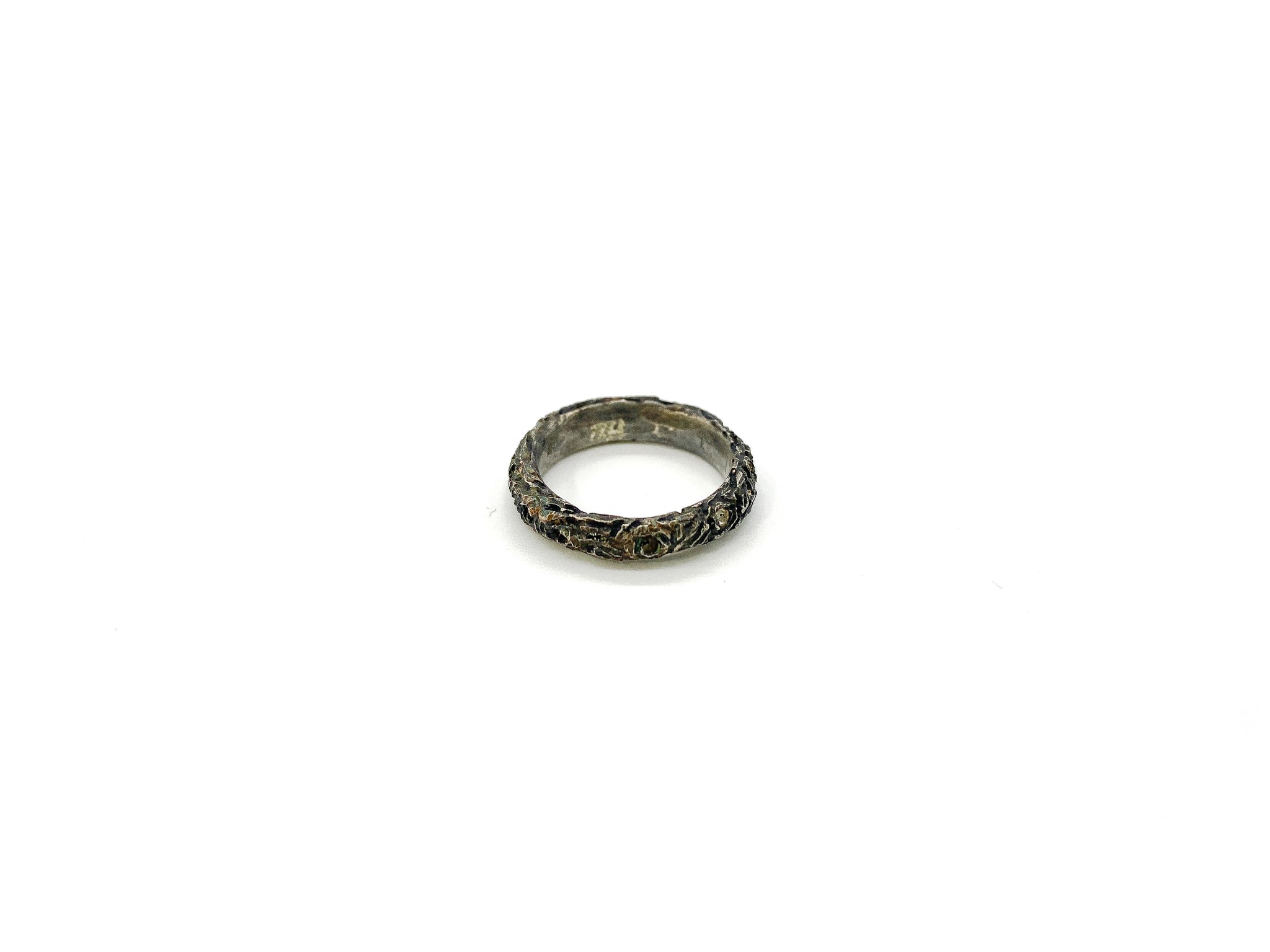 Oubliette Treasures Thin Cratered Moon Ring Silver