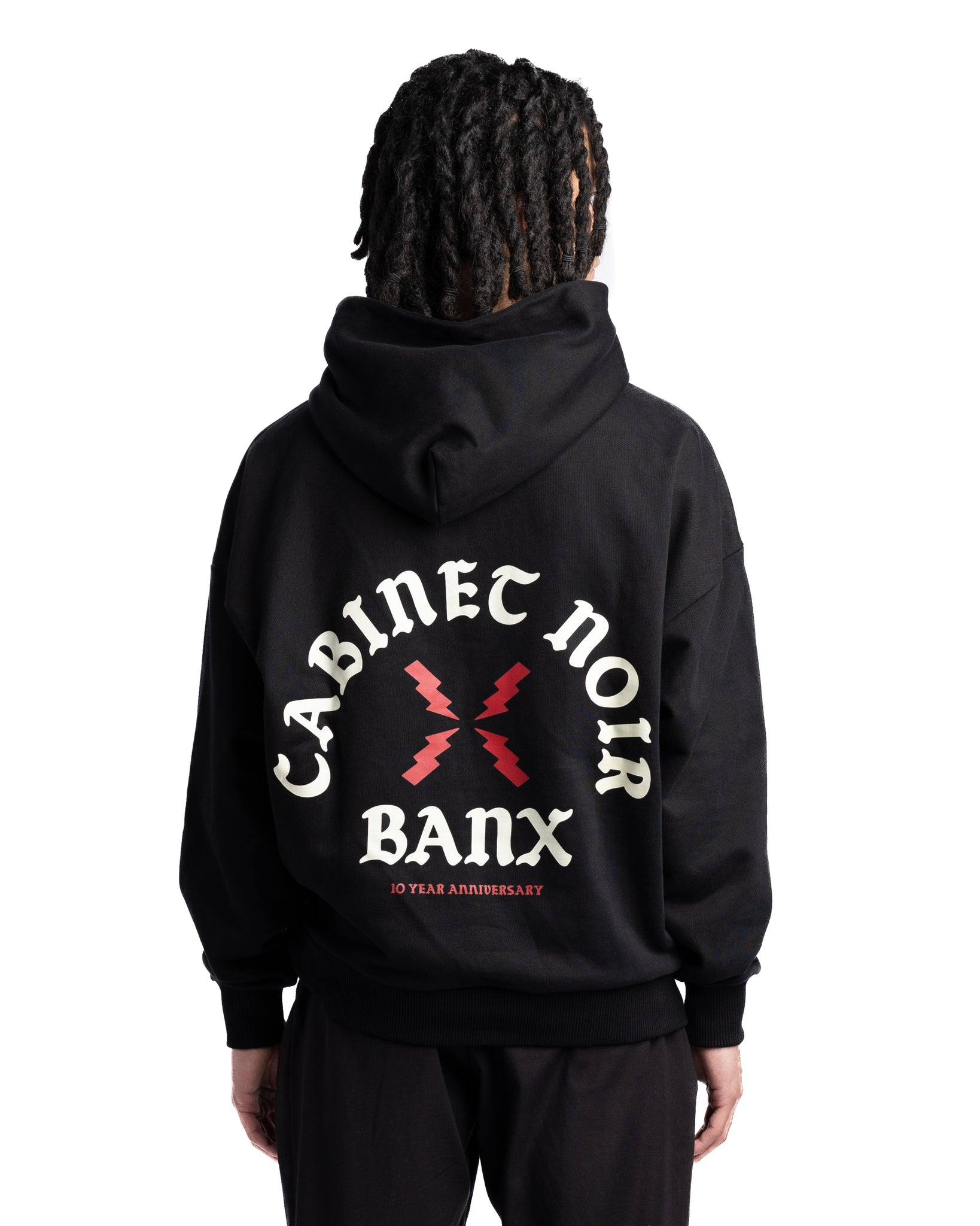 Cabinet Noir x BANX 10 Year Anniversary Hoodie Black/White/Red