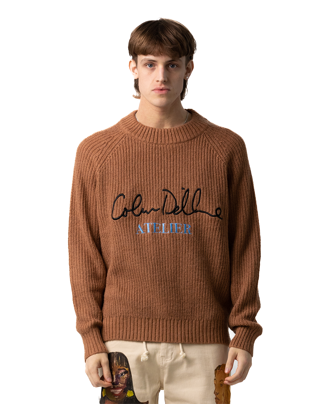 KidSuper Colm Dillane Signature Knit Sweater Tan