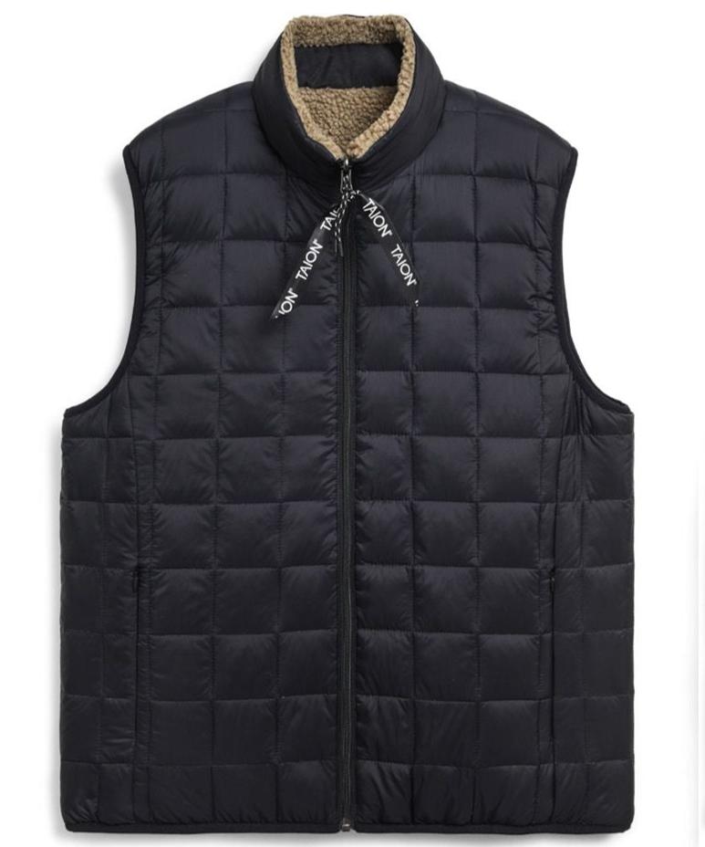 TAION Mountain RS Down x Boa Hi Neck Down Vest Black/Beige