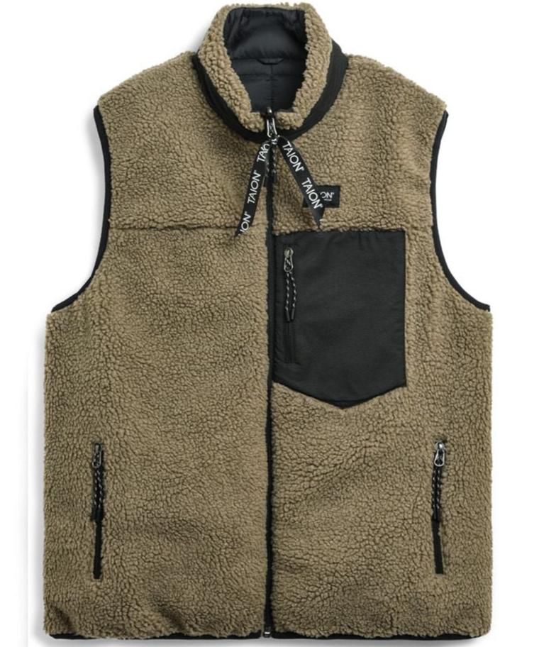 TAION Mountain RS Down x Boa Hi Neck Down Vest Black/Beige