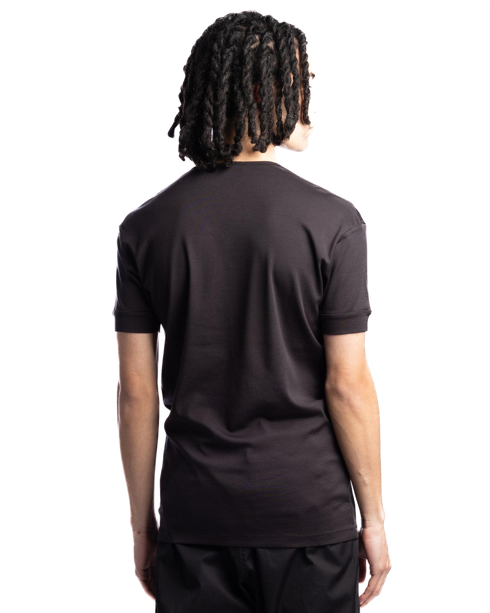 Lemaire Knitted Ribbed Tee Squid Ink