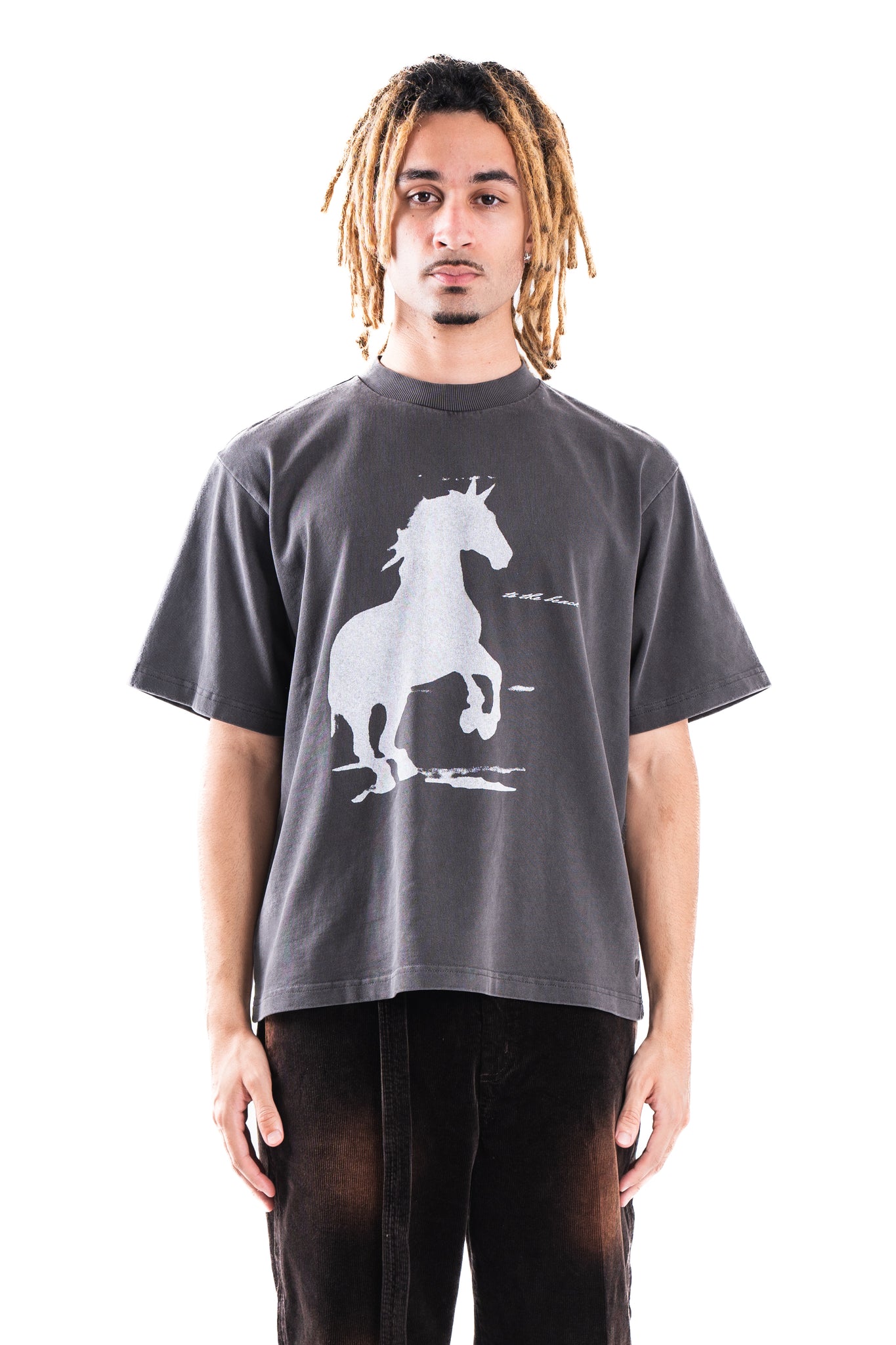 Beach Brains Horse Tee Charcoal