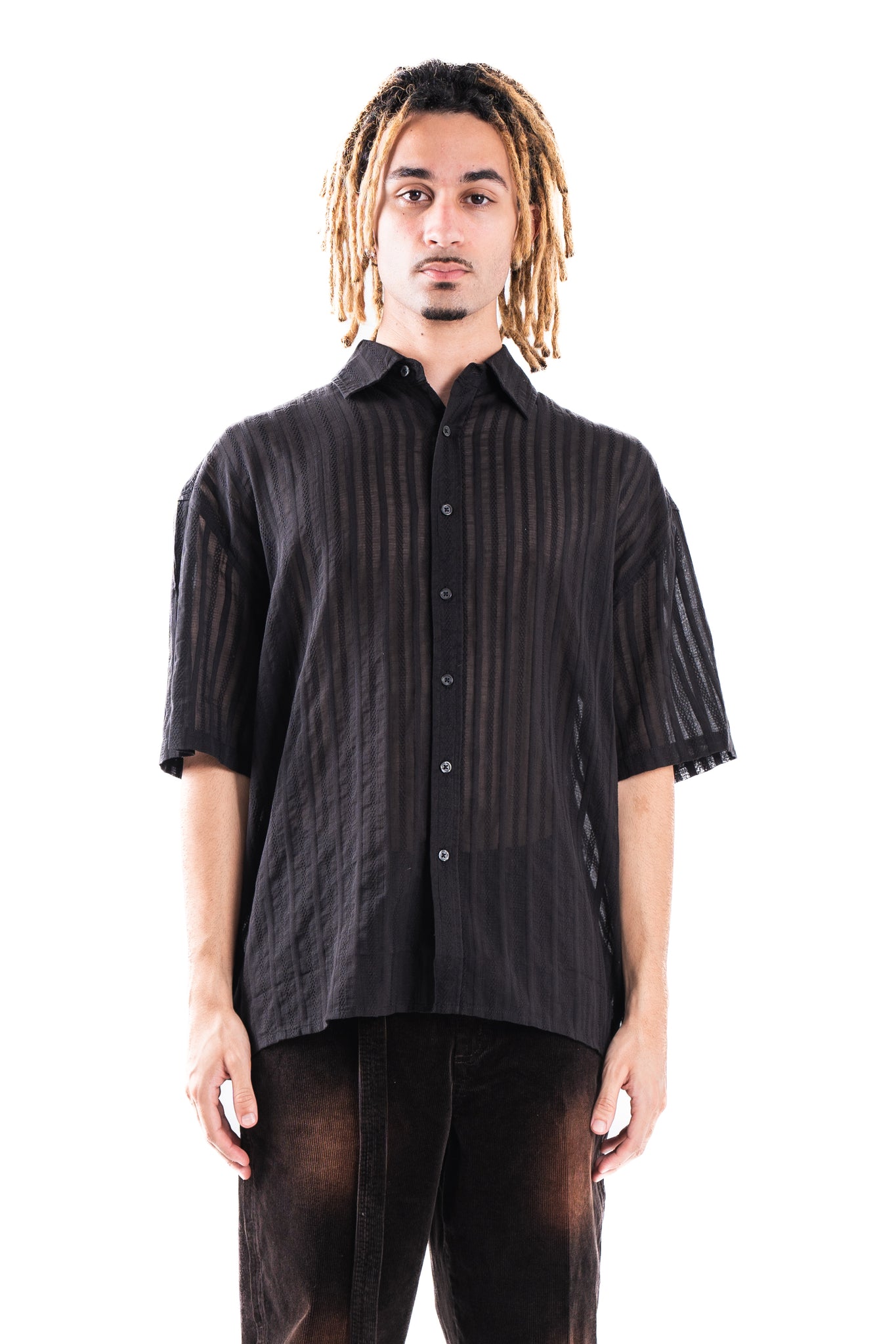 Beach Brains Boxy SS Shirt Sheer Black