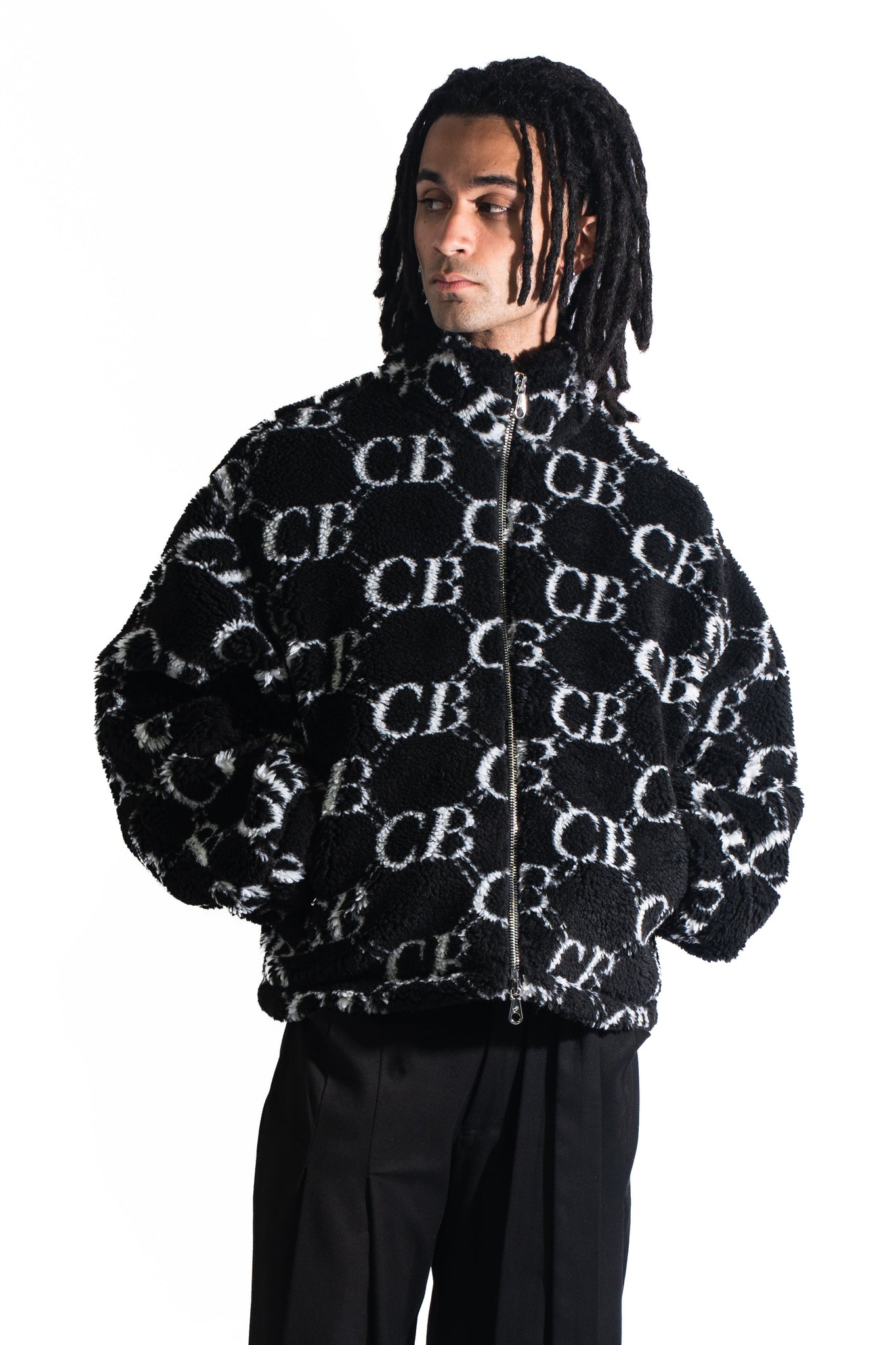 Cole Buxton Monogram Fleece Black