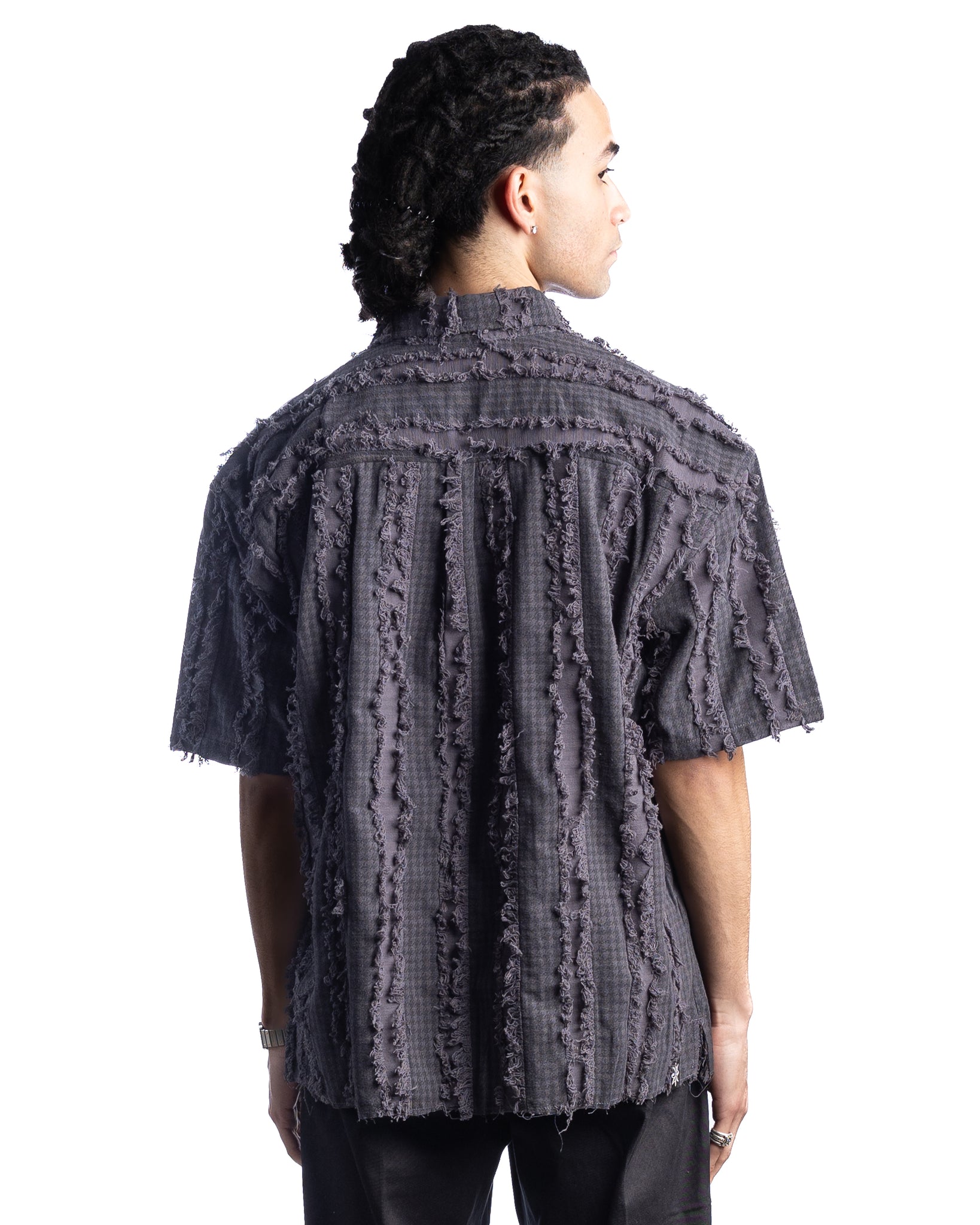 Beach Brains Frayed SS Shirt Charcoal