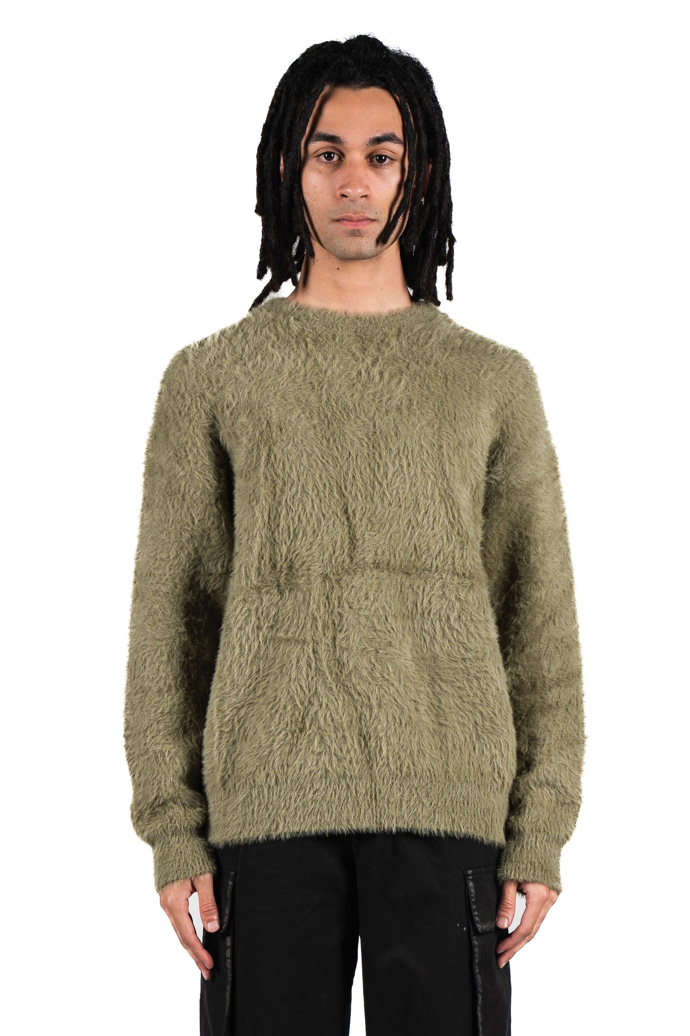 Boiler Room Shaggy Knitwear Khaki