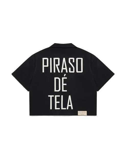PIRASO DE TELA Boxy Cropped Shirt Black