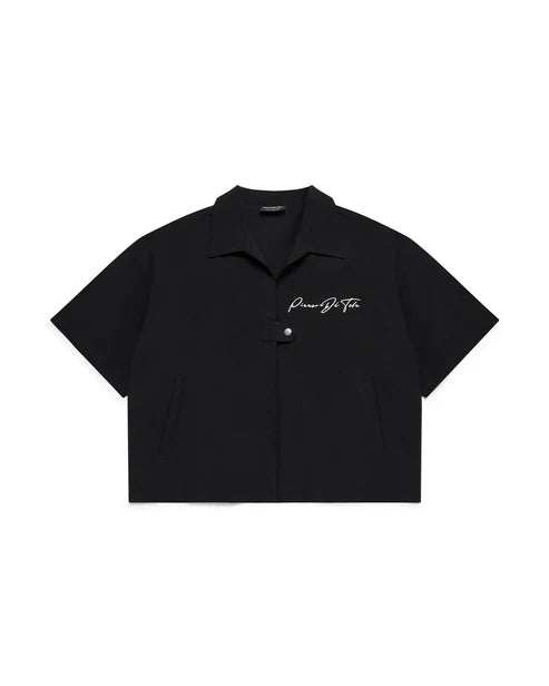 PIRASO DE TELA Boxy Cropped Shirt Black