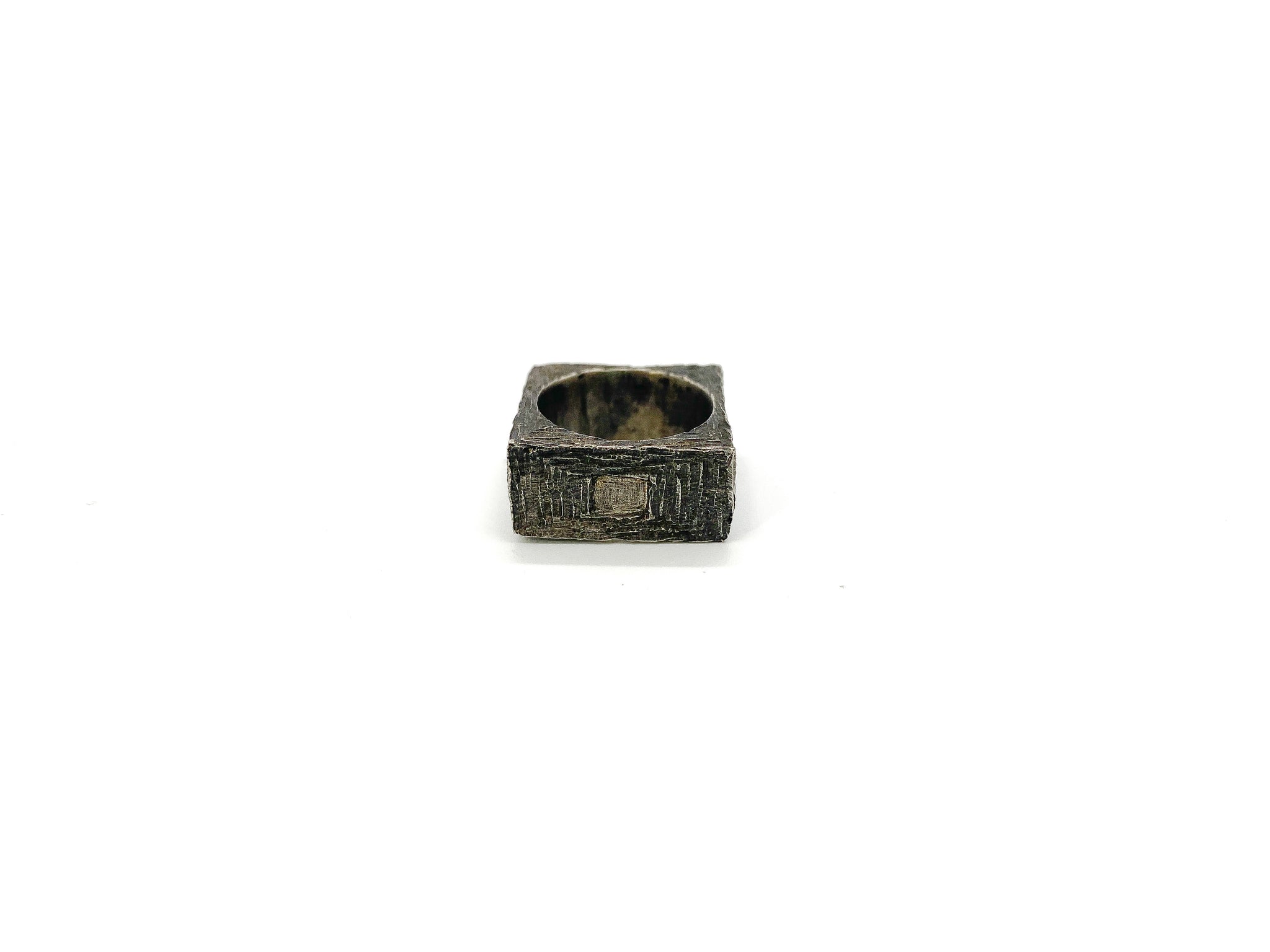 Oubliette Treasures Brutal Square Ring Silver