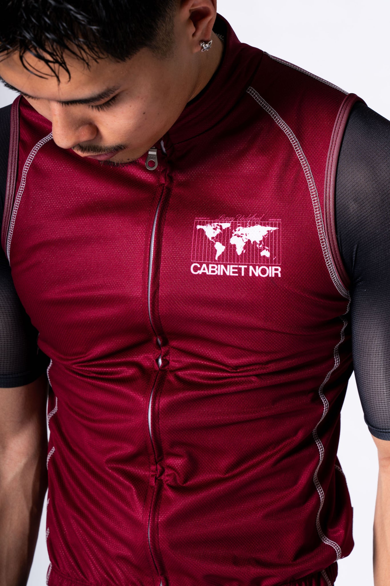 Cabinet Noir x Pedalare NOIR Vest Burgundy