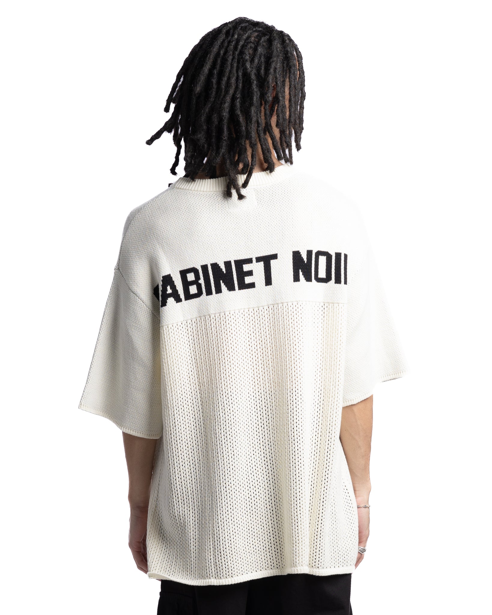 Cabinet Noir Jacquard Mesh Knit Tee Off White