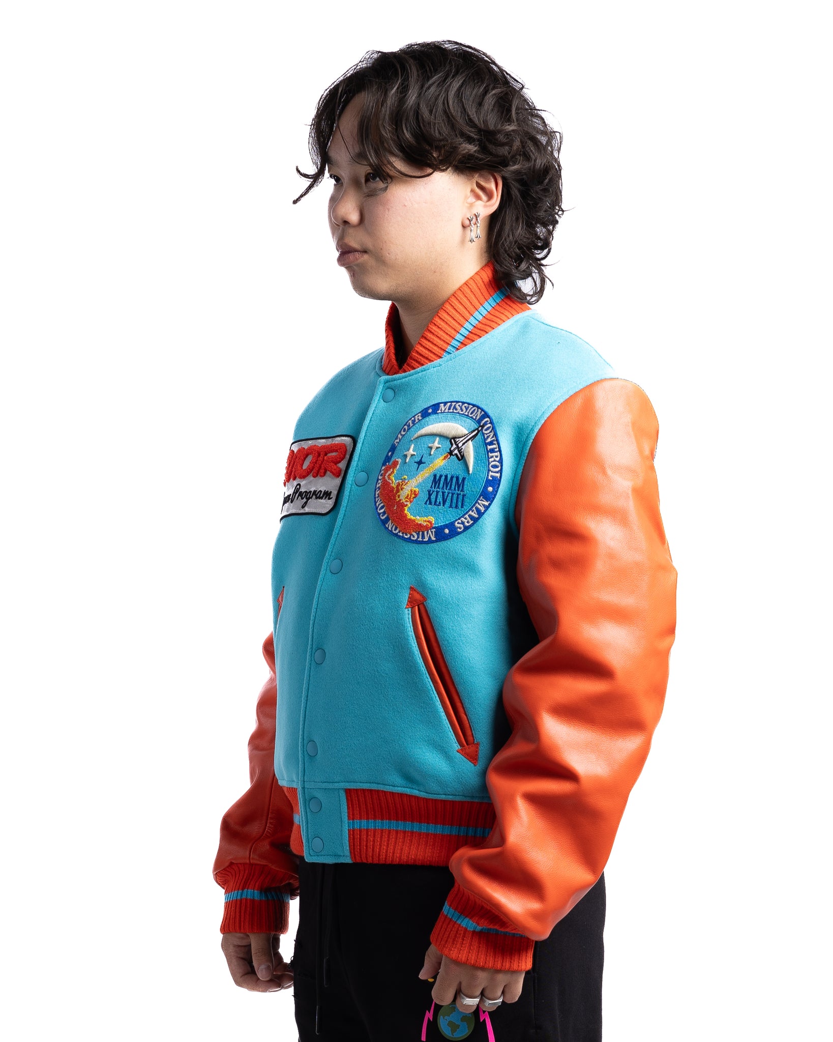 MOTR Space Classic Varsity Jacket Cyan Blue
