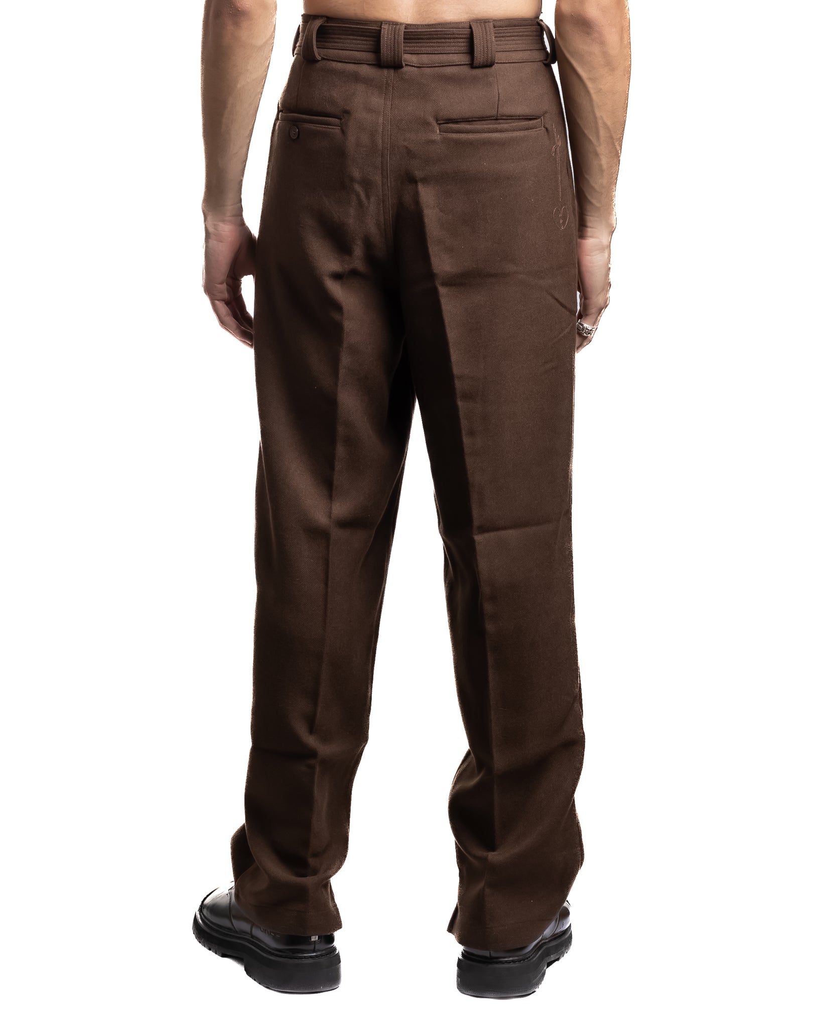 Beach Brains Pleated Suit Pant Brown