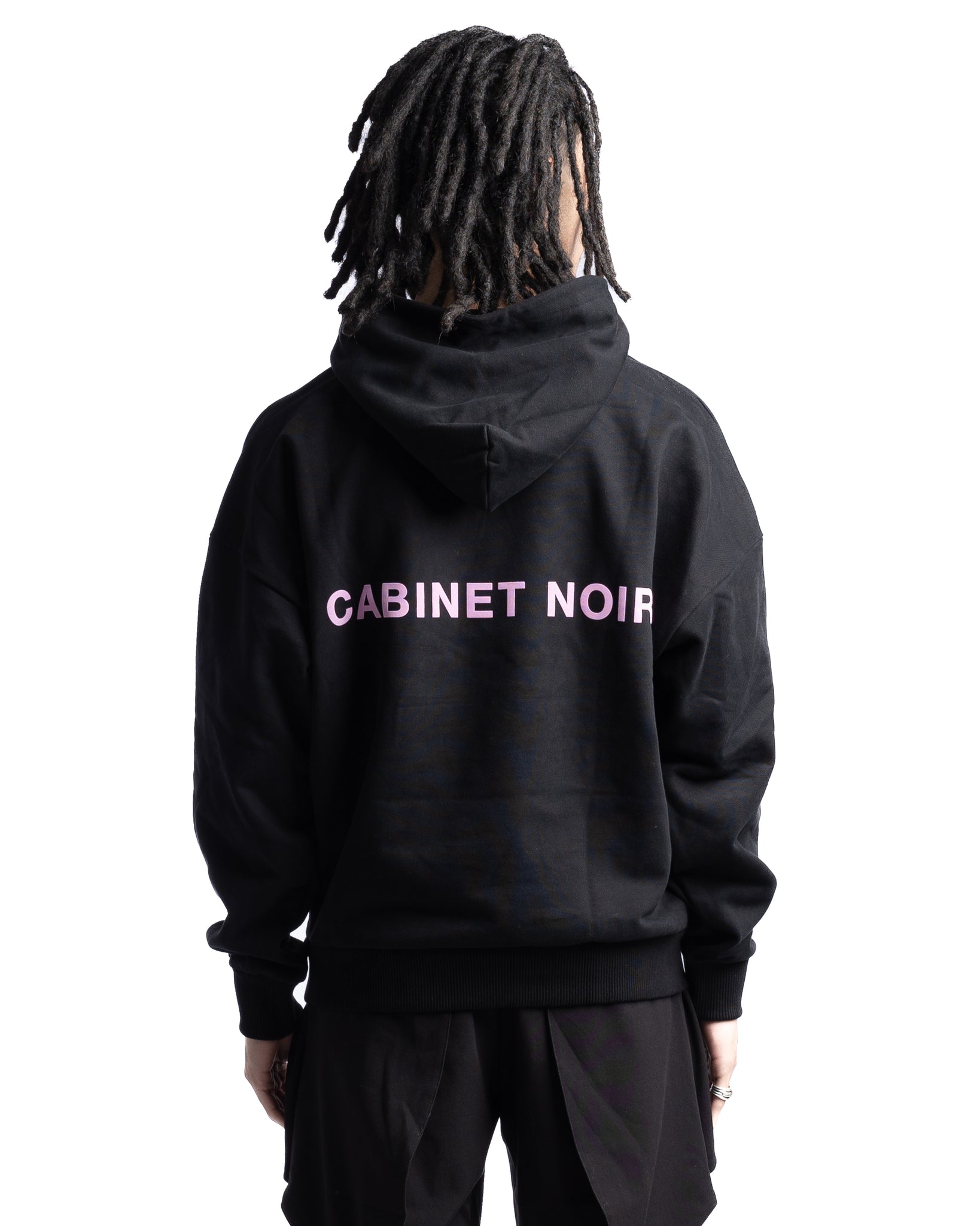 Cabinet Noir Pink Logo Hoodie Black