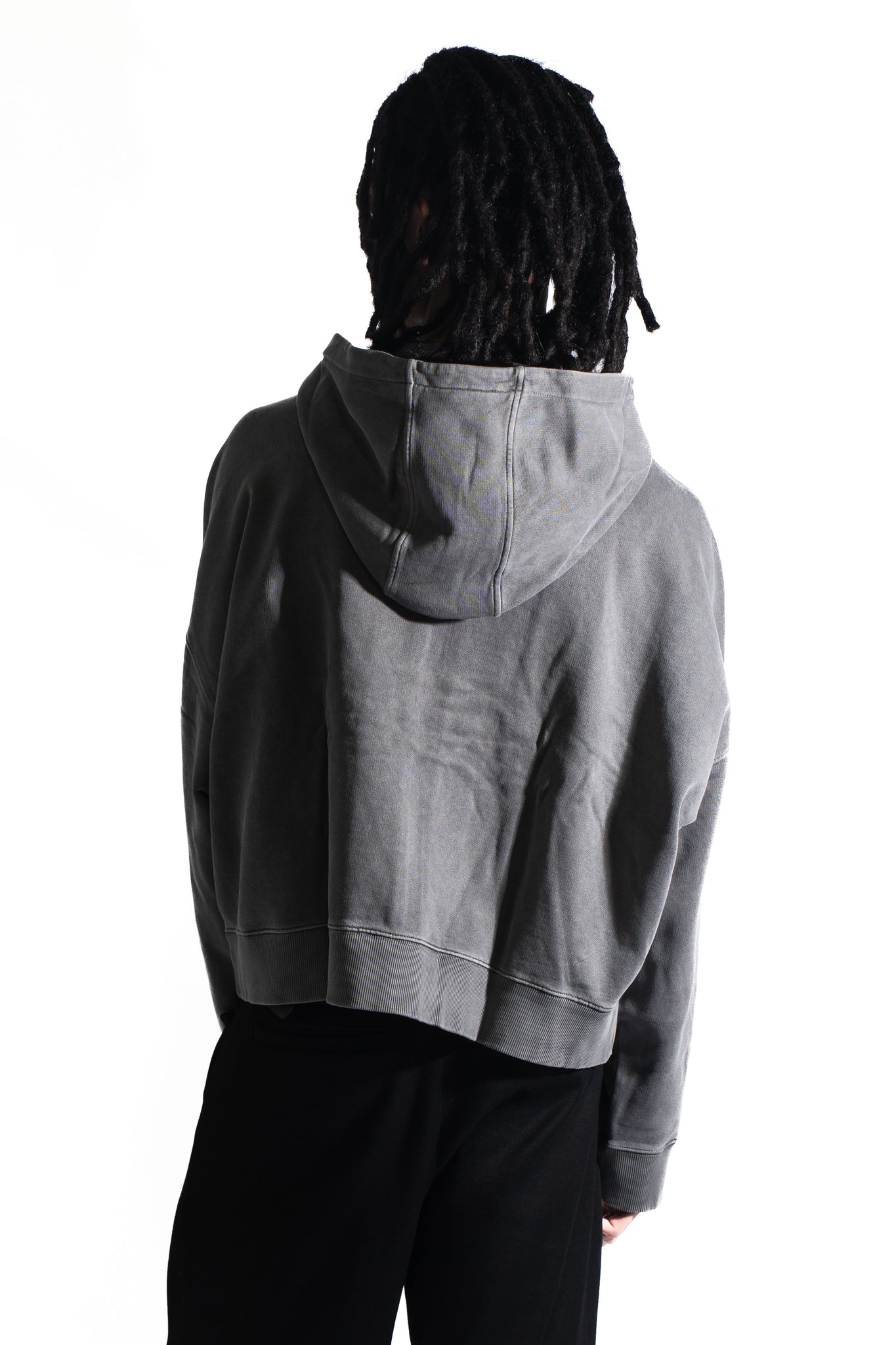 Cole Buxton Cropped Logo Zipped Hoodie Washed Black