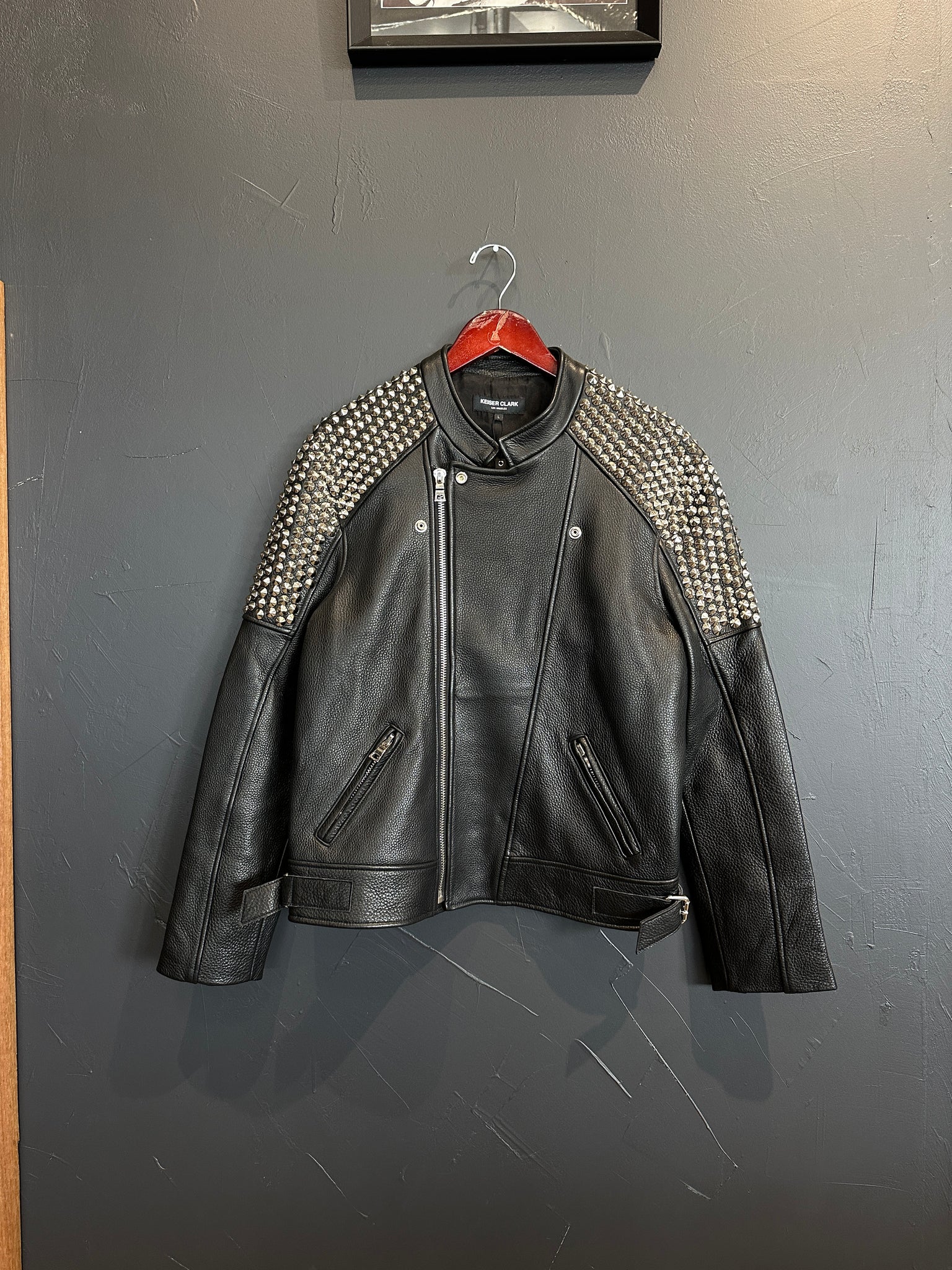 Keiser Clark Studded Moto Jacket Black