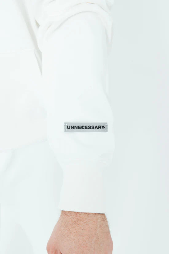 UNNECESSARY Logo Hoodie Bone White