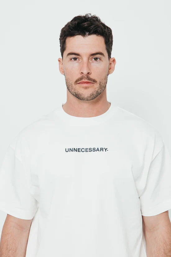 UNNECESSARY Logo Tee Bone White