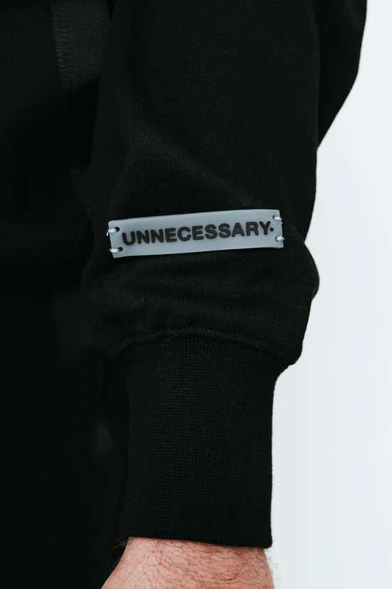 UNNECESSARY Logo Hoodie Black