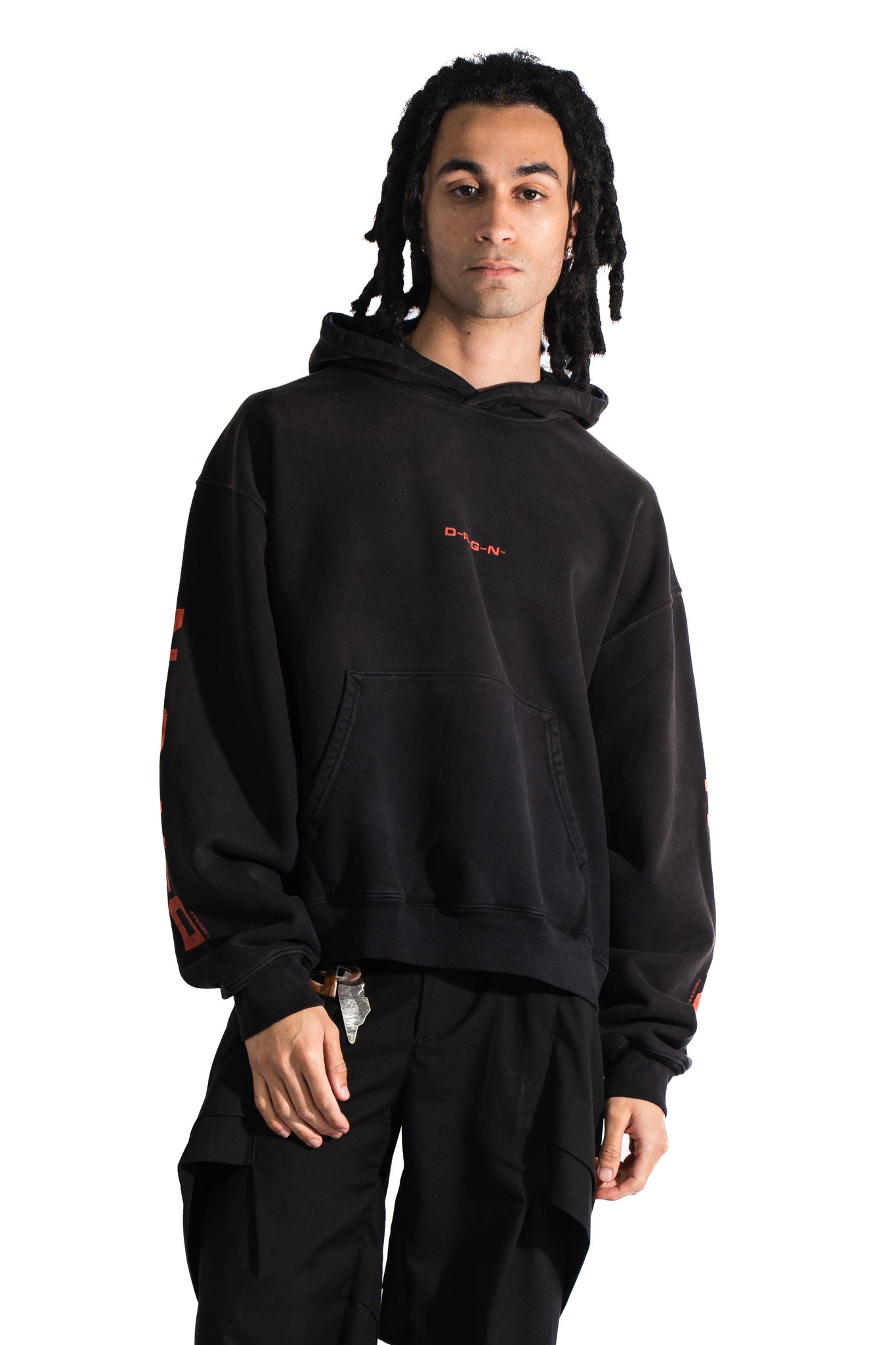 D-R-G-N Origins Bleached Hoodie Bleached Black