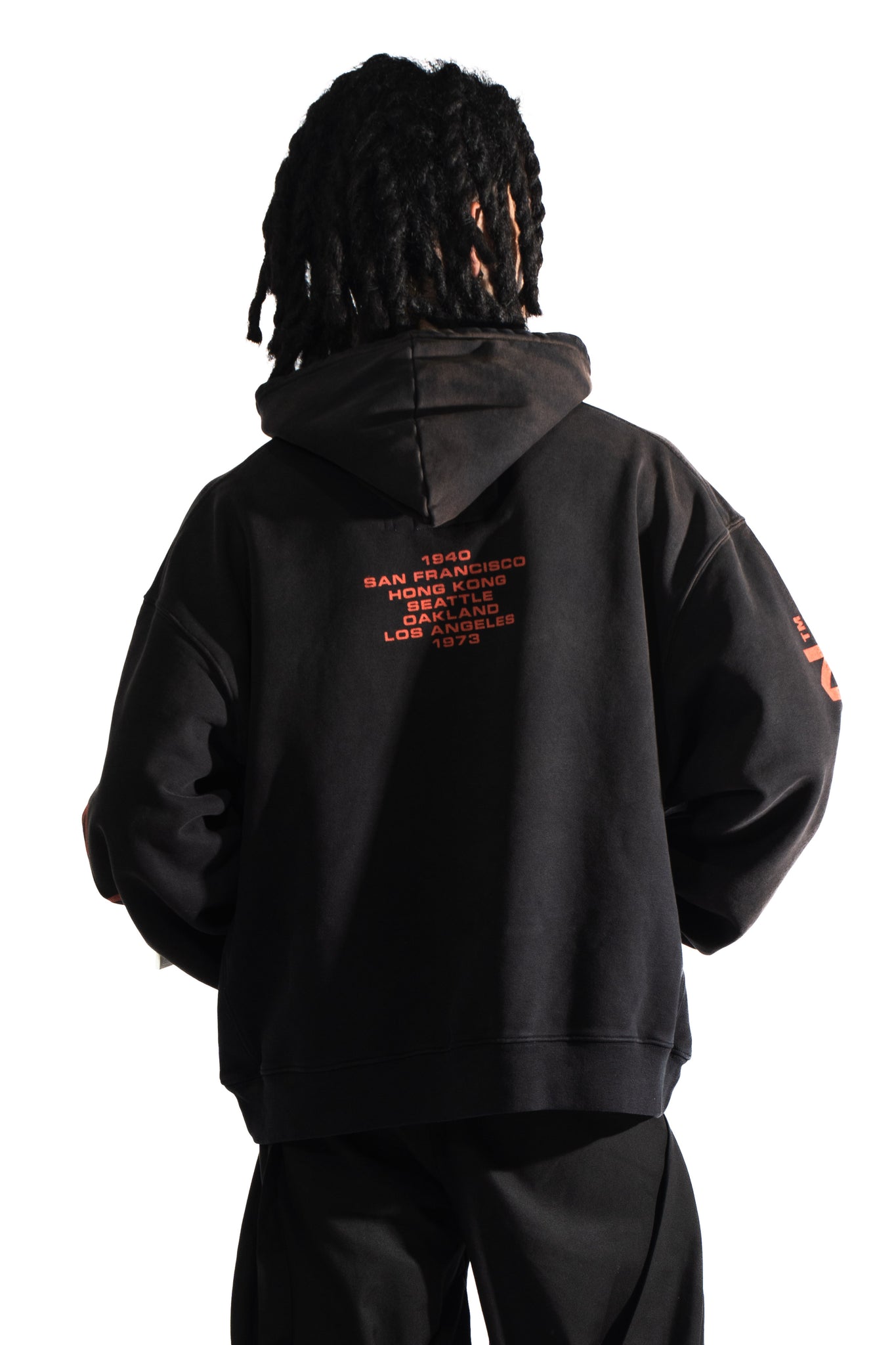 D-R-G-N Origins Bleached Hoodie Bleached Black