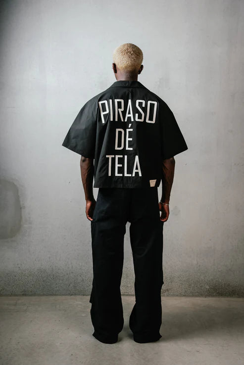 PIRASO DE TELA Boxy Cropped Shirt Black