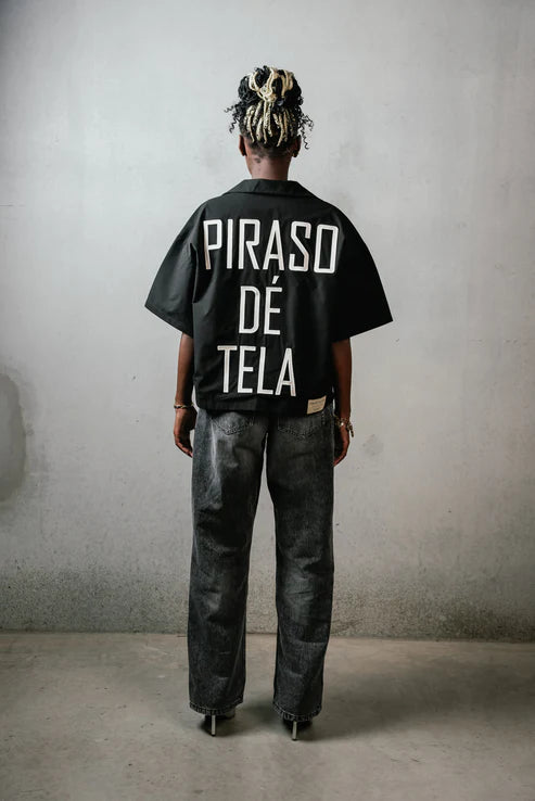 PIRASO DE TELA Boxy Cropped Shirt Black