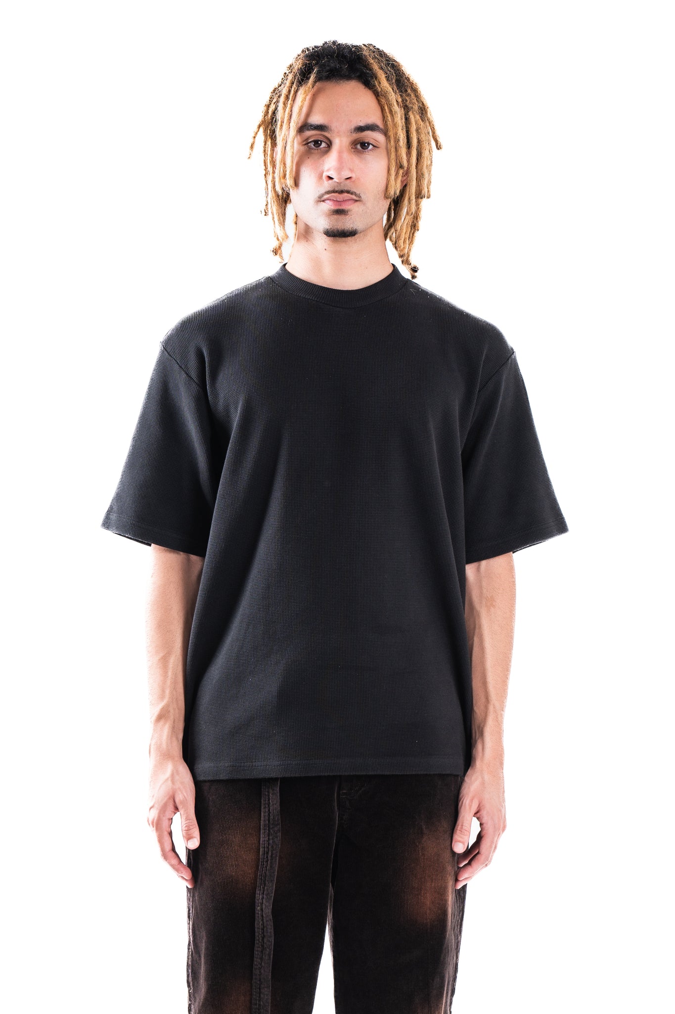 Beach Brains Waffle Boxy Tee Black