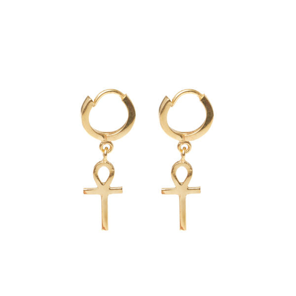 The Family Jewels Ankh Earrings Gold