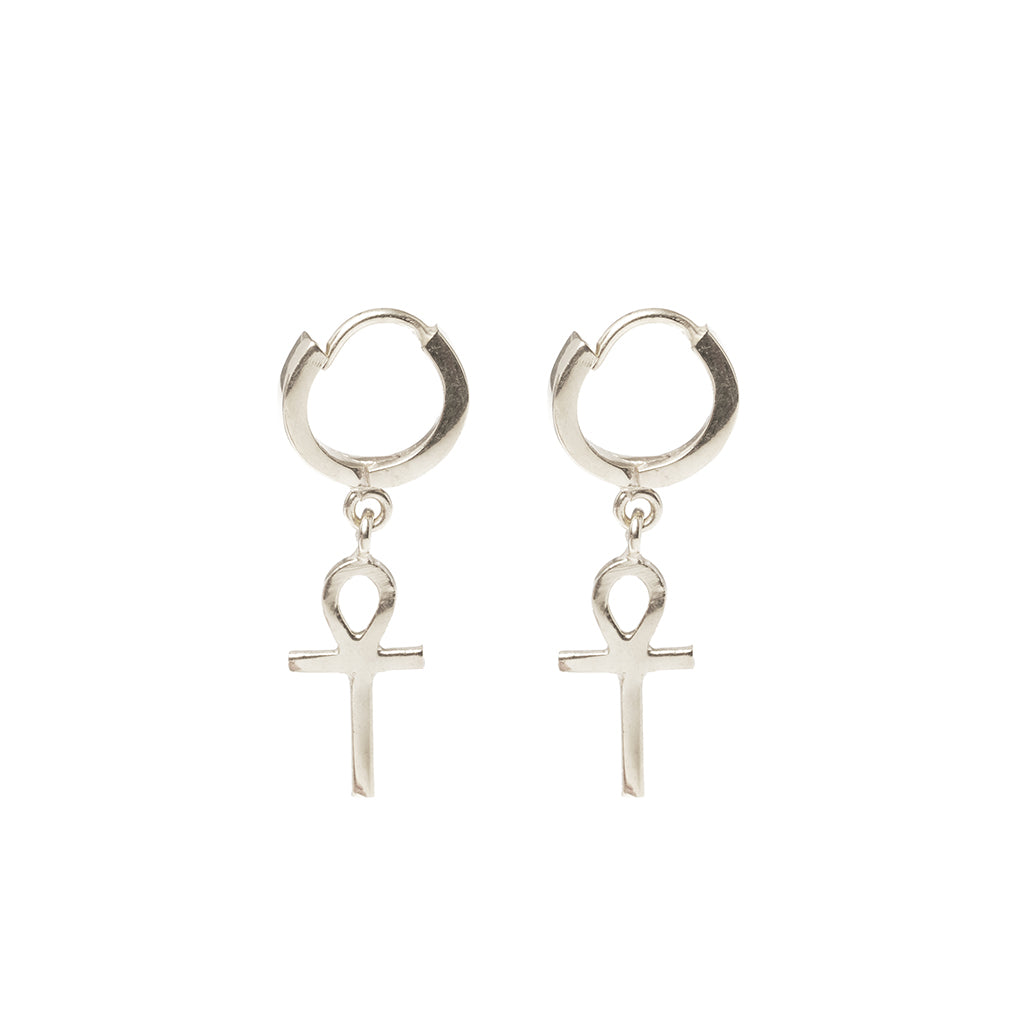 The Family Jewels Ankh Earrings Silver