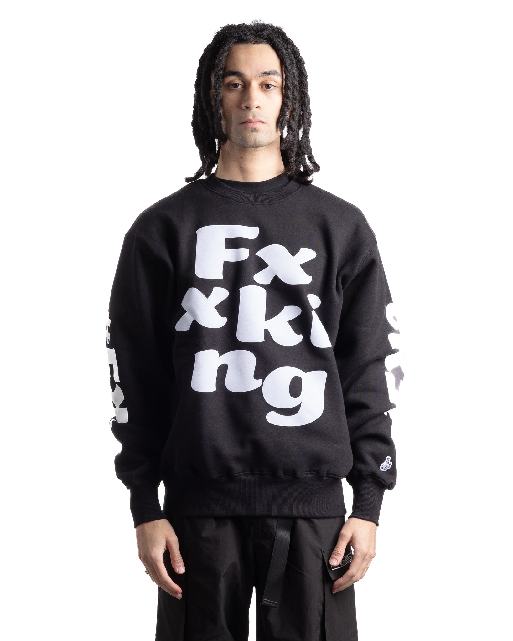 Fxxking Rabbits Flocky Logo Crewneck Black