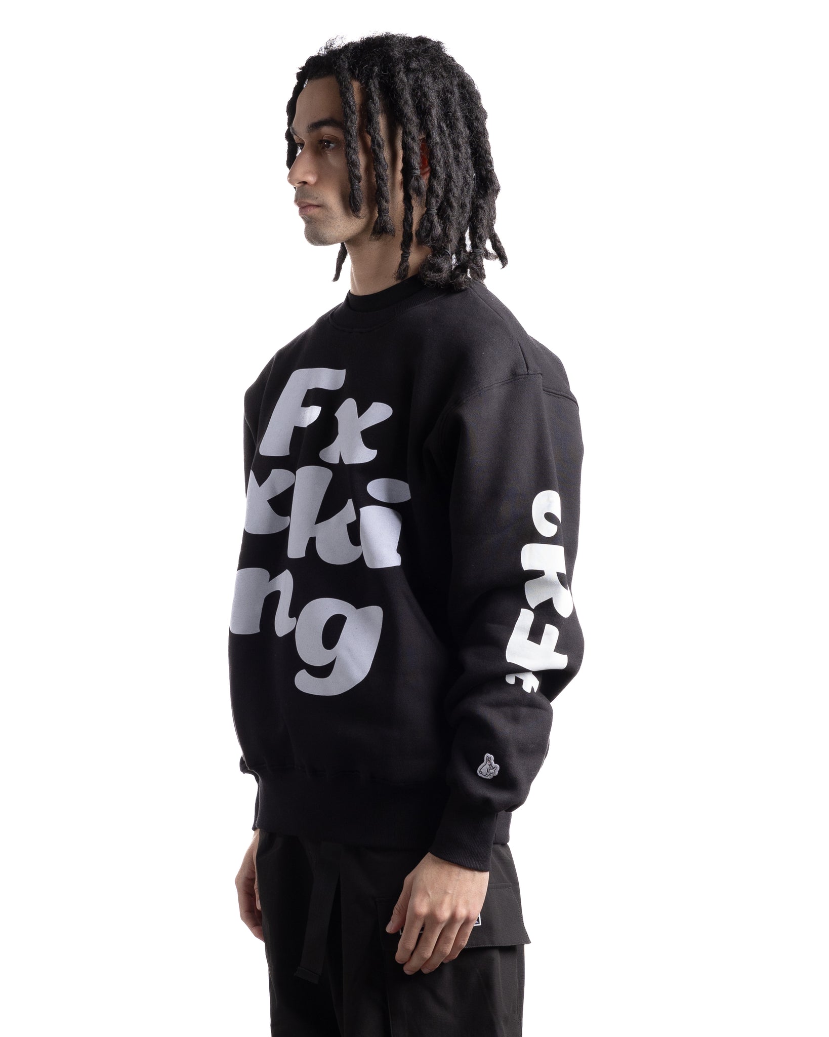 Fxxking Rabbits Flocky Logo Crewneck Black