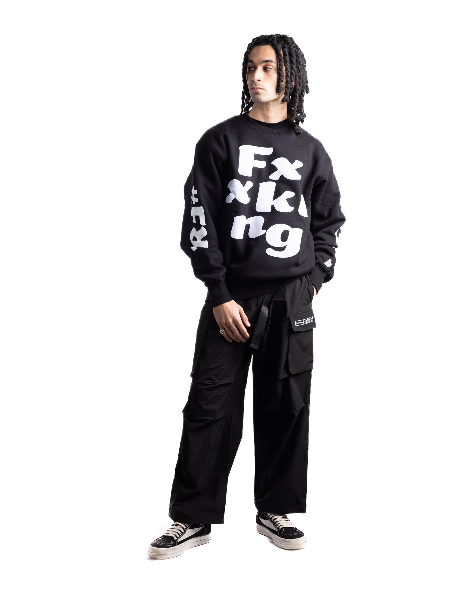 Fxxking Rabbits Flocky Logo Crewneck Black