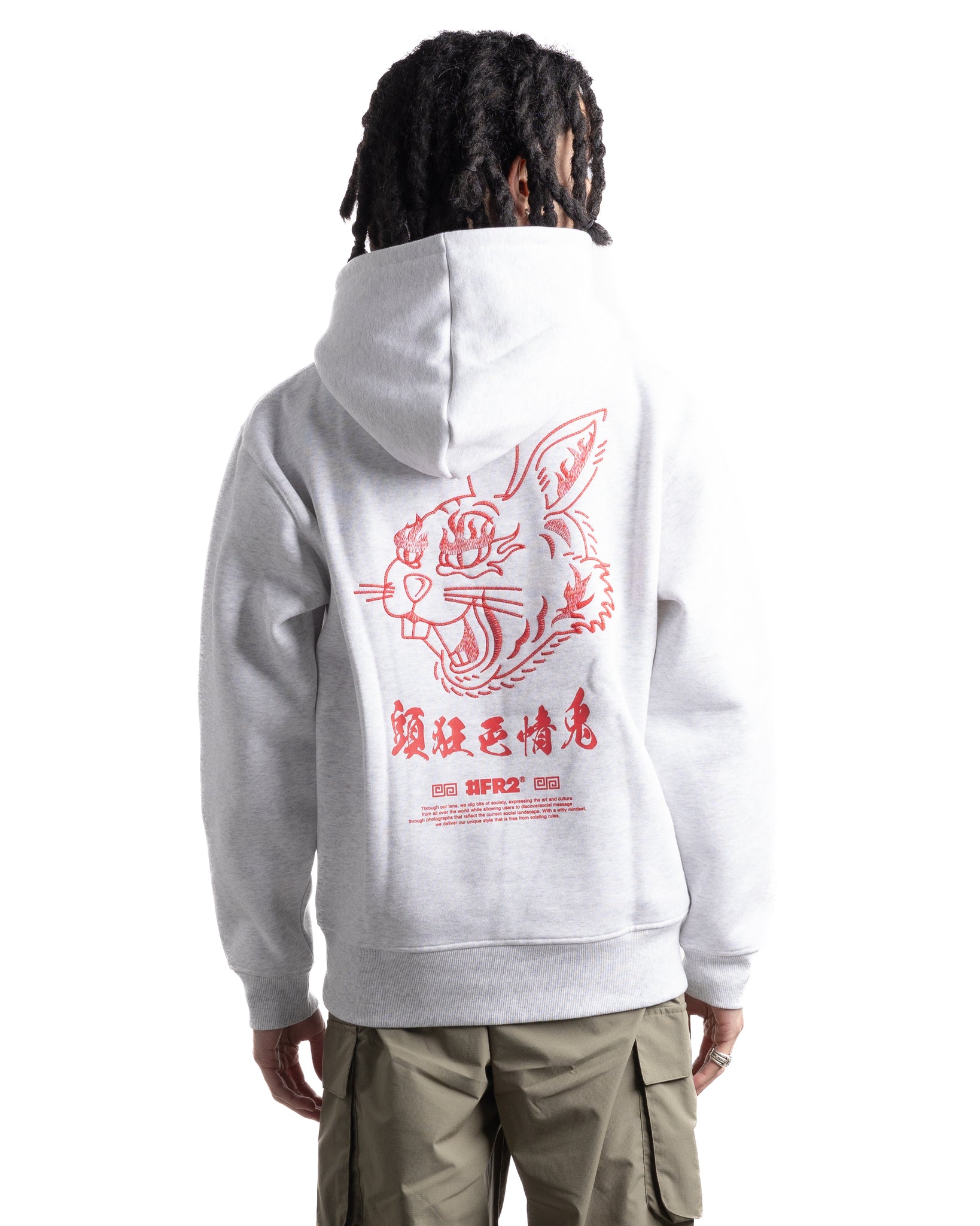 Fxxking Rabbits Atama-kyo shikijo usagi Embroidery Hoodie Ash