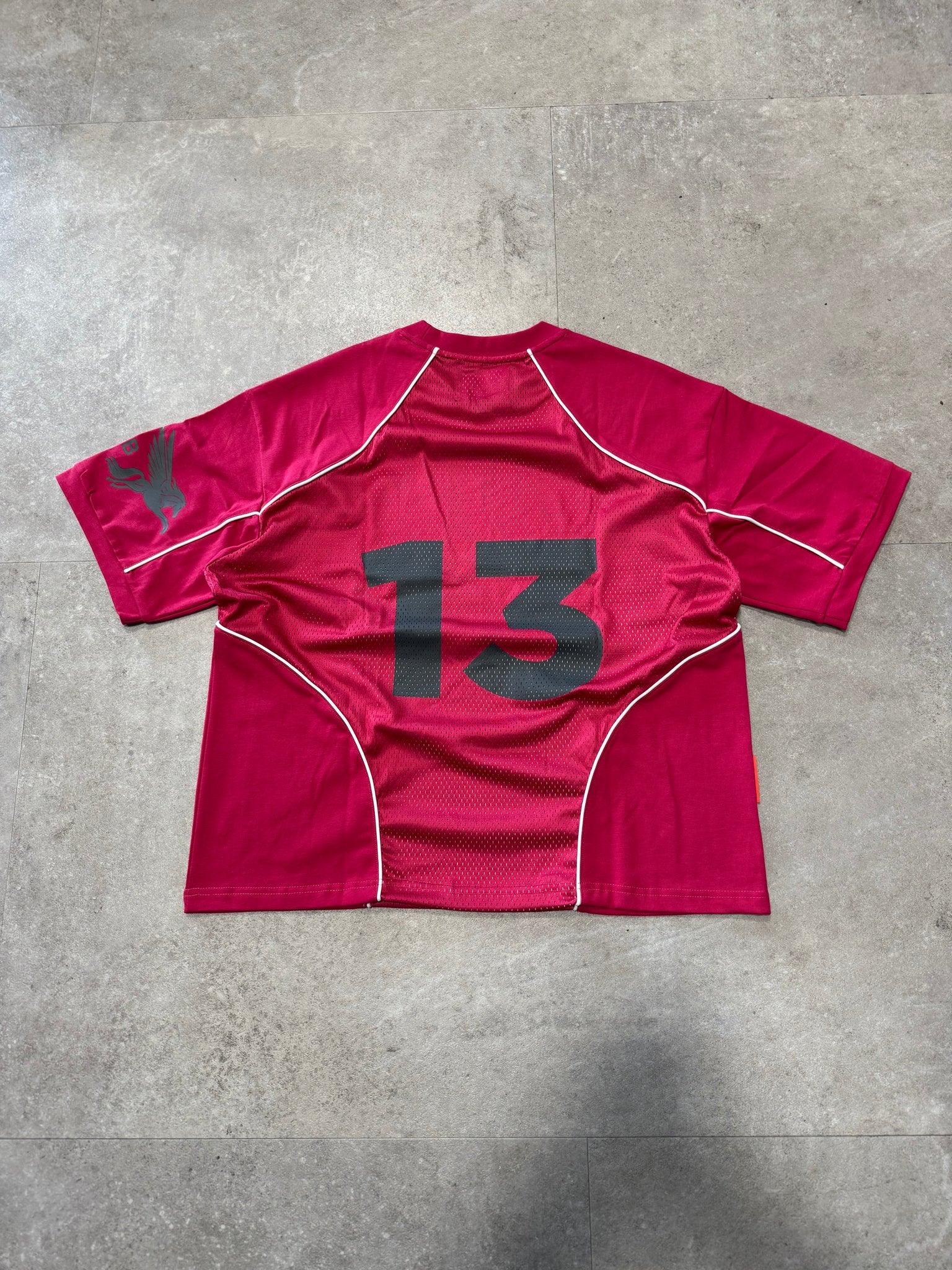 Cabinet Noir Offside Panelled Jersey Tee Burgundy
