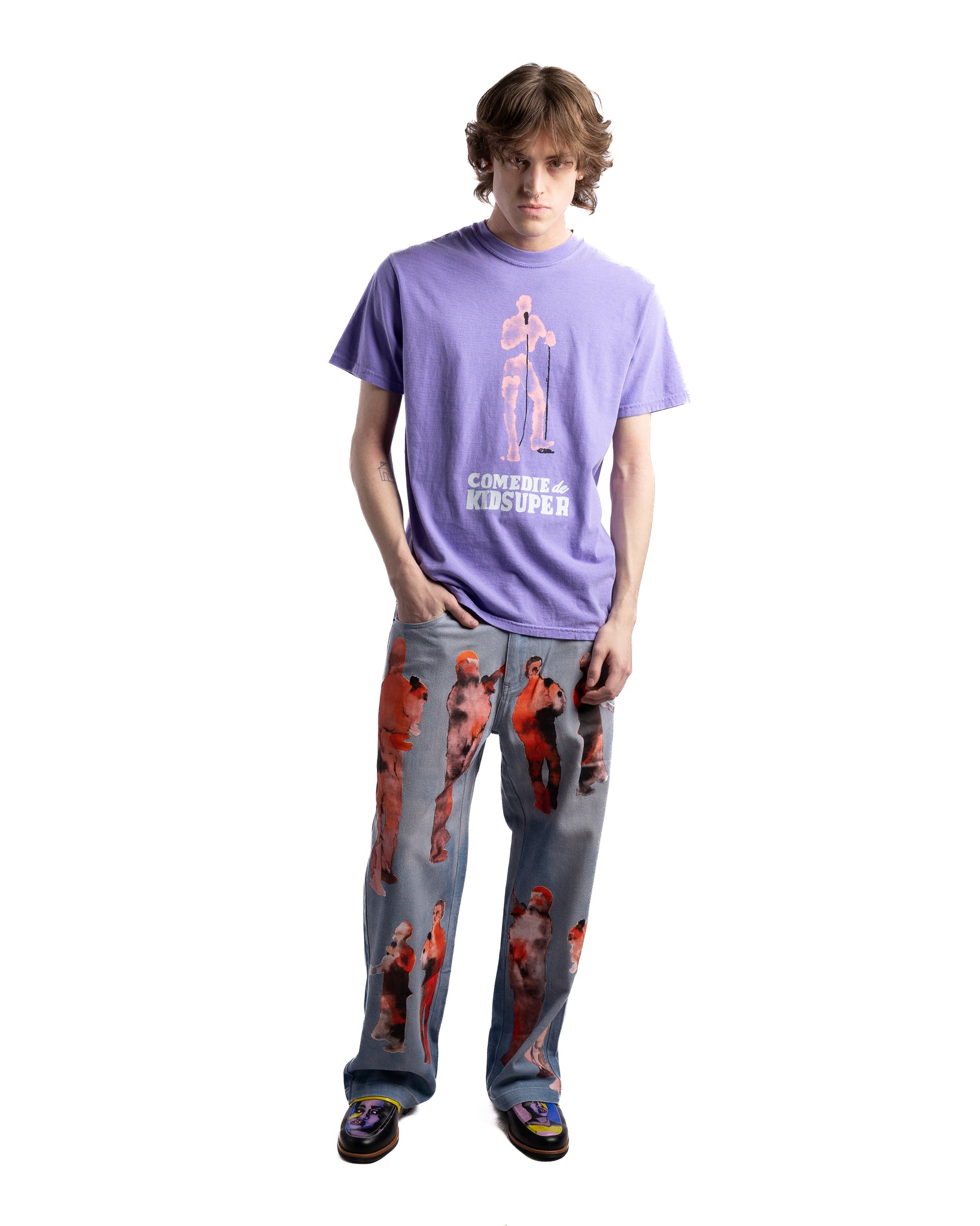 KidSuper Stand Up Painted Man Tee Lilac