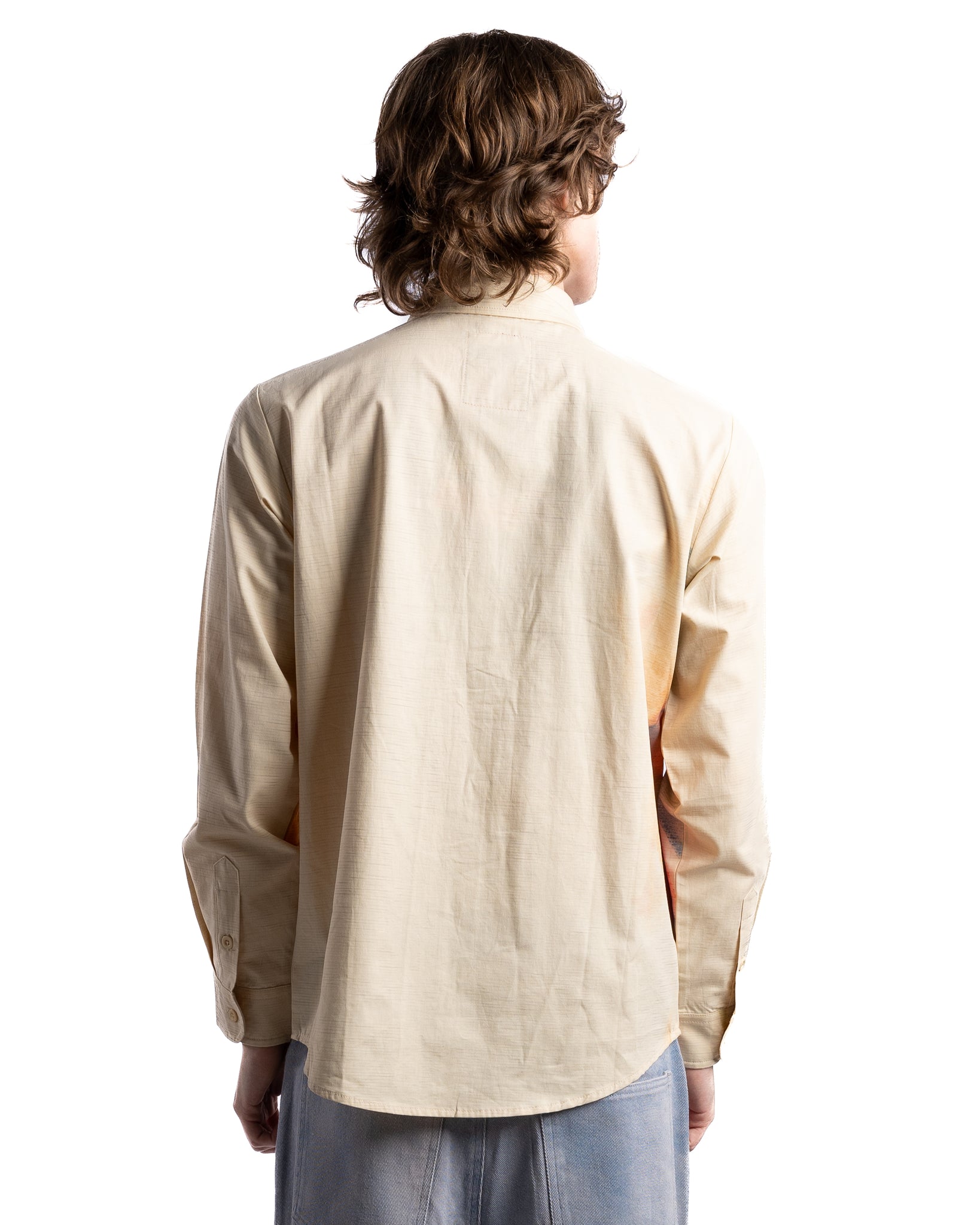 KidSuper Long Sleeve Face Button-Up Natural