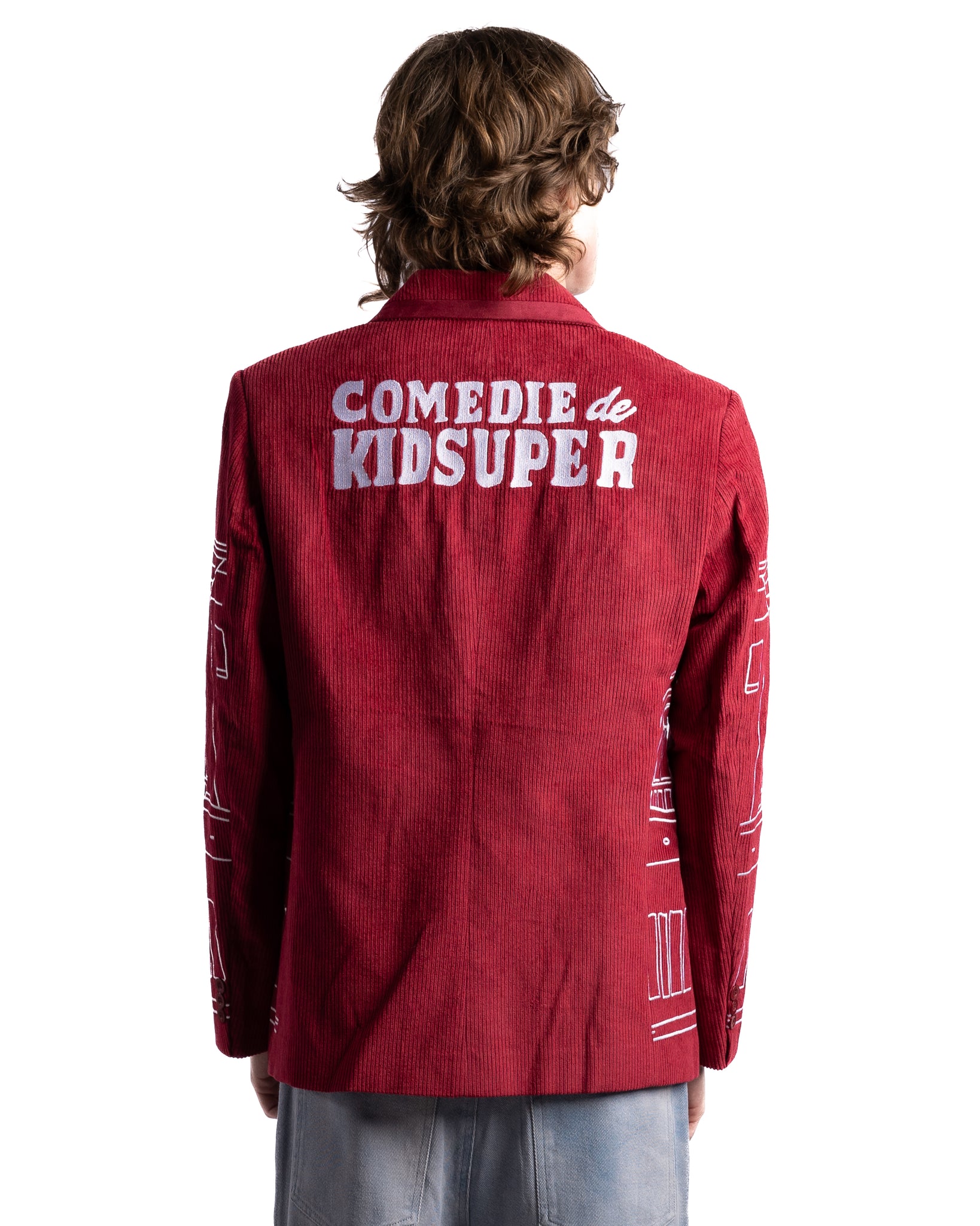 KidSuper Comedie De KidSuper Suit Top Burgundy