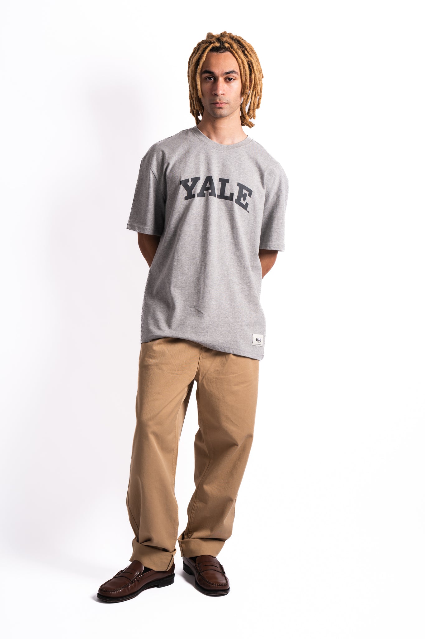 Les Deux x Yale Logo Tee Light Grey