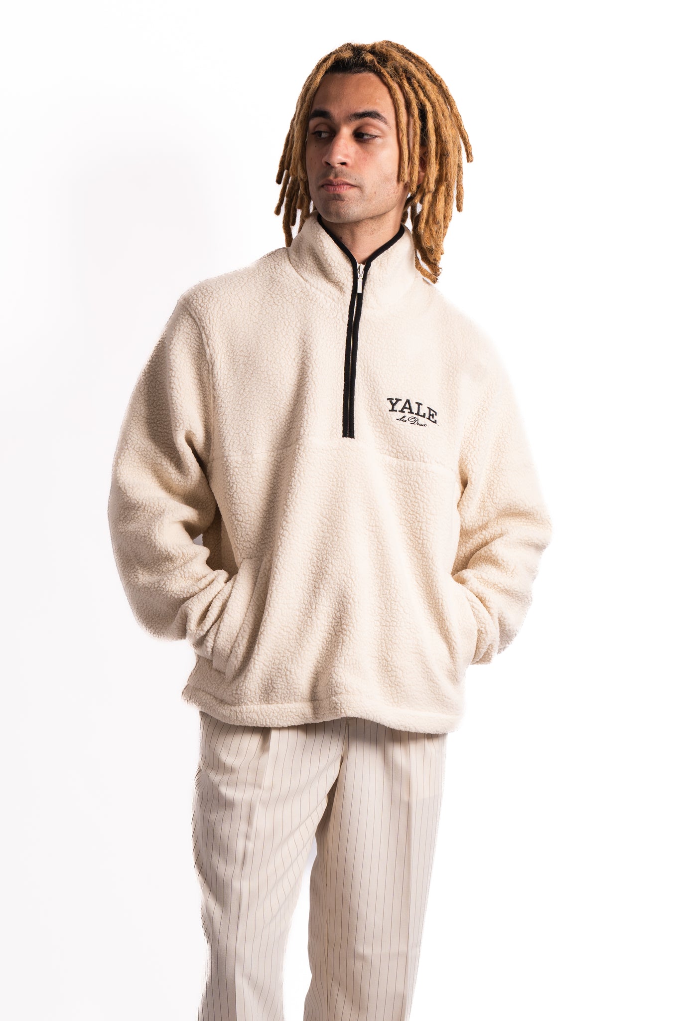 Les Deux x Yale Half-Zip Fleece Ivory