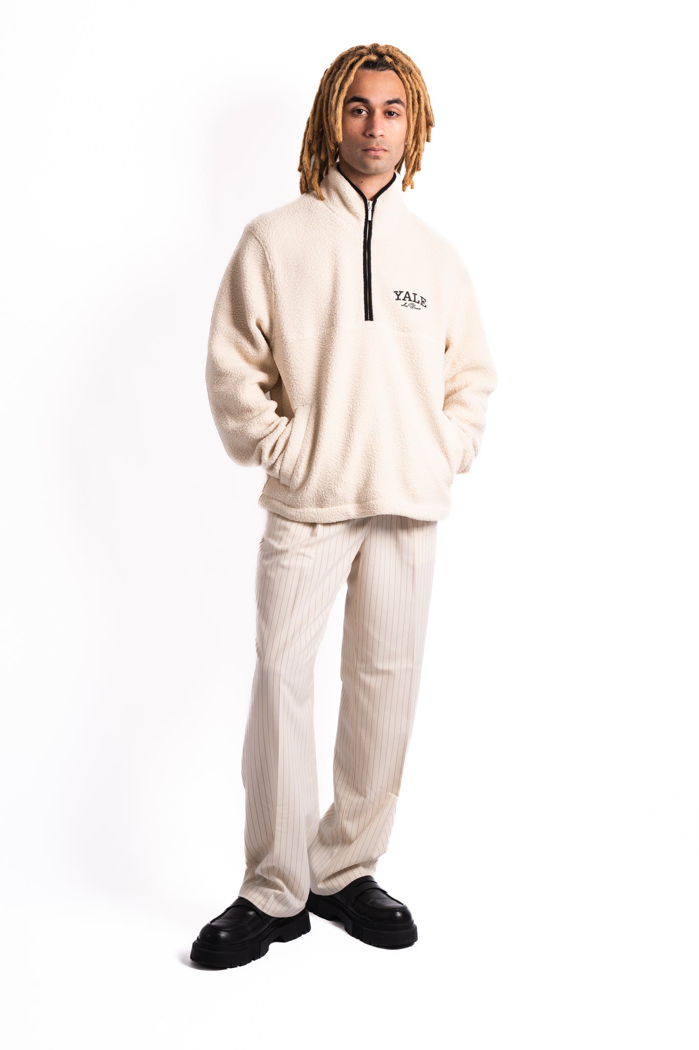 Les Deux x Yale Half-Zip Fleece Ivory