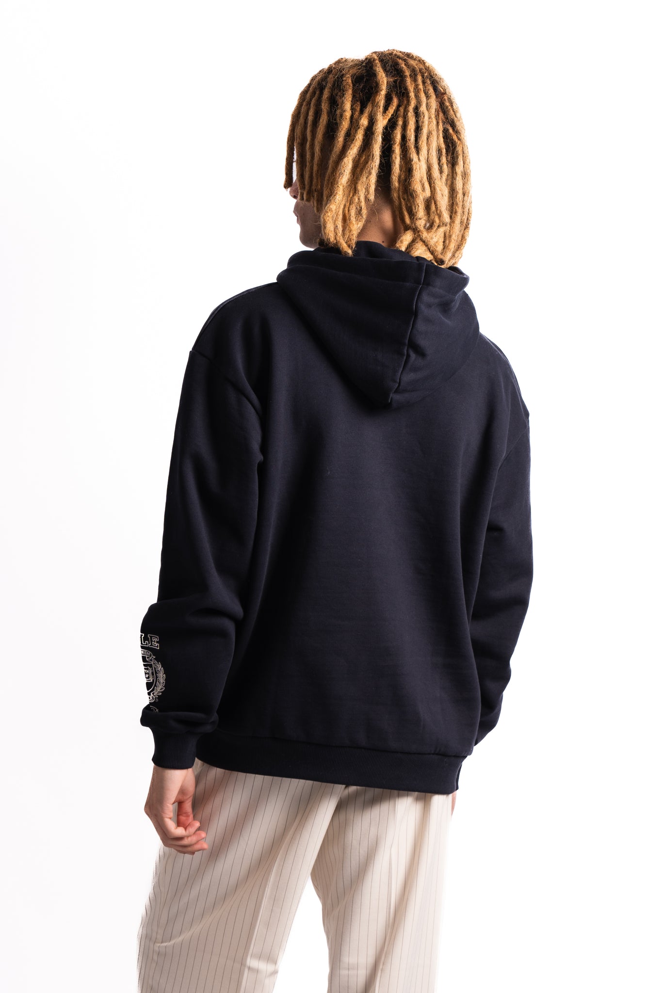 Les Deux x Yale Logo Hoodie Dark Navy