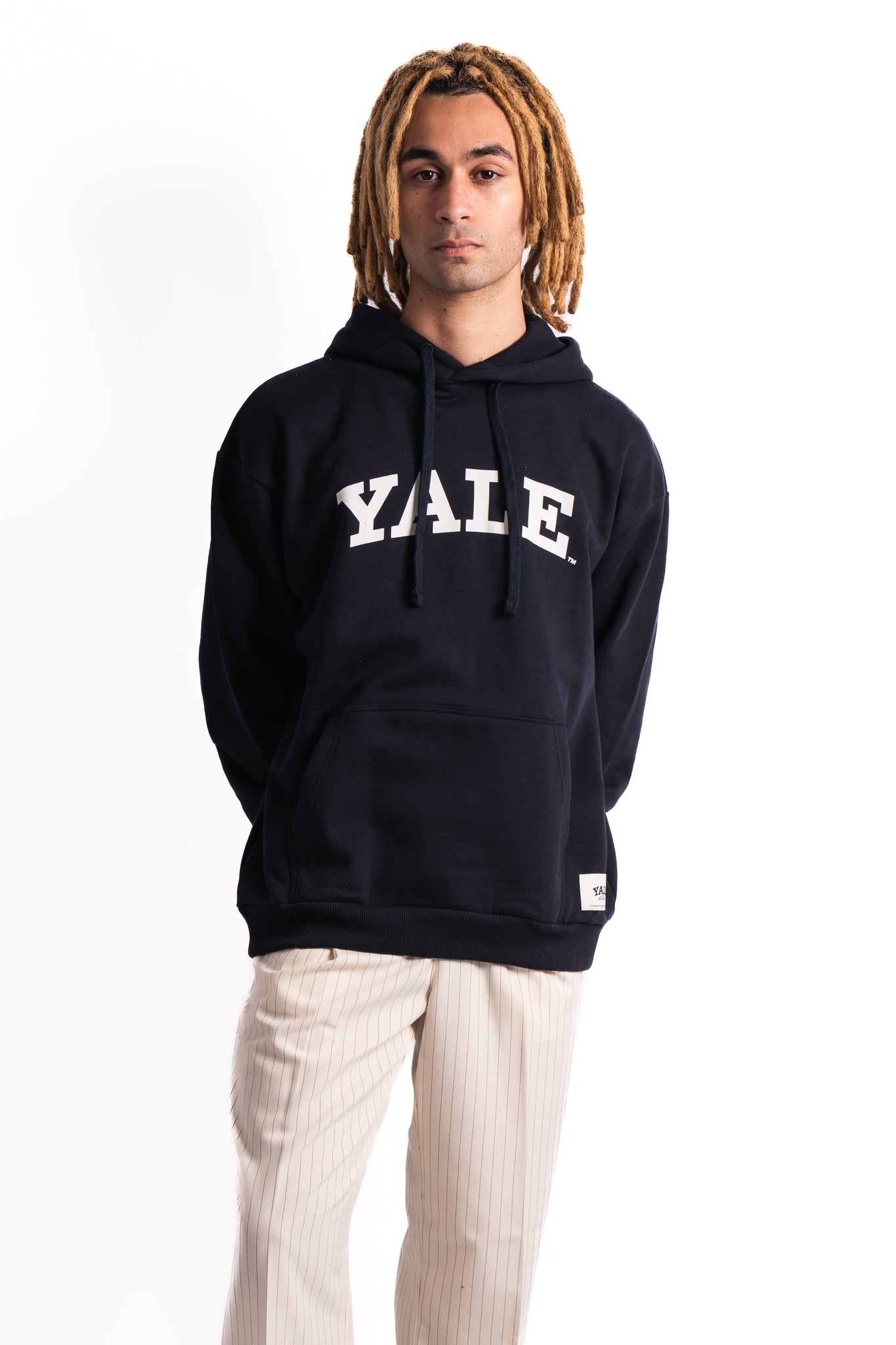 Les Deux x Yale Logo Hoodie Dark Navy