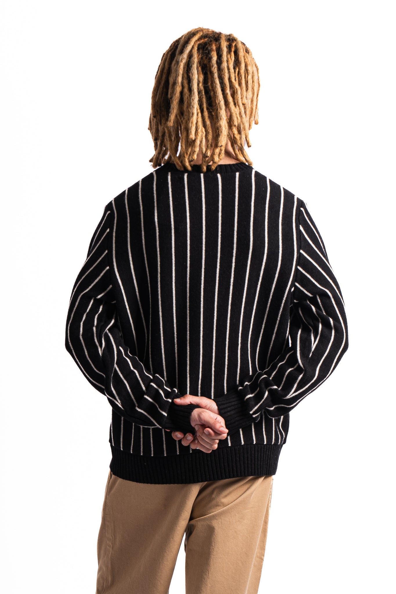 Les Deux x Yale Y Pinstripe Knit Black