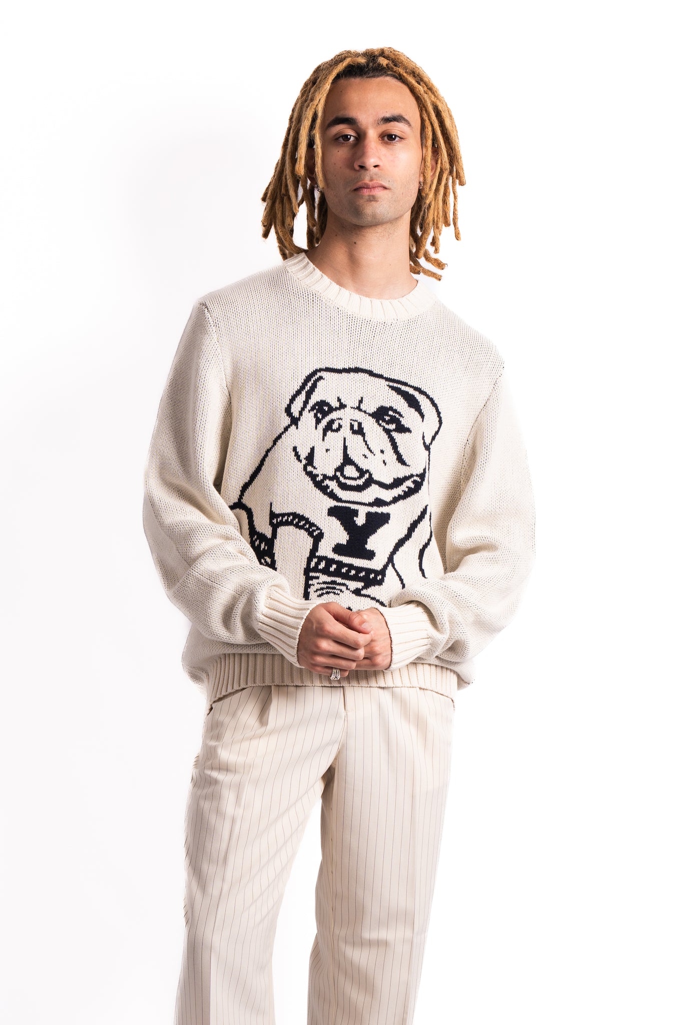 Les Deux x Yale Bulldog Cotton Knit Ivory