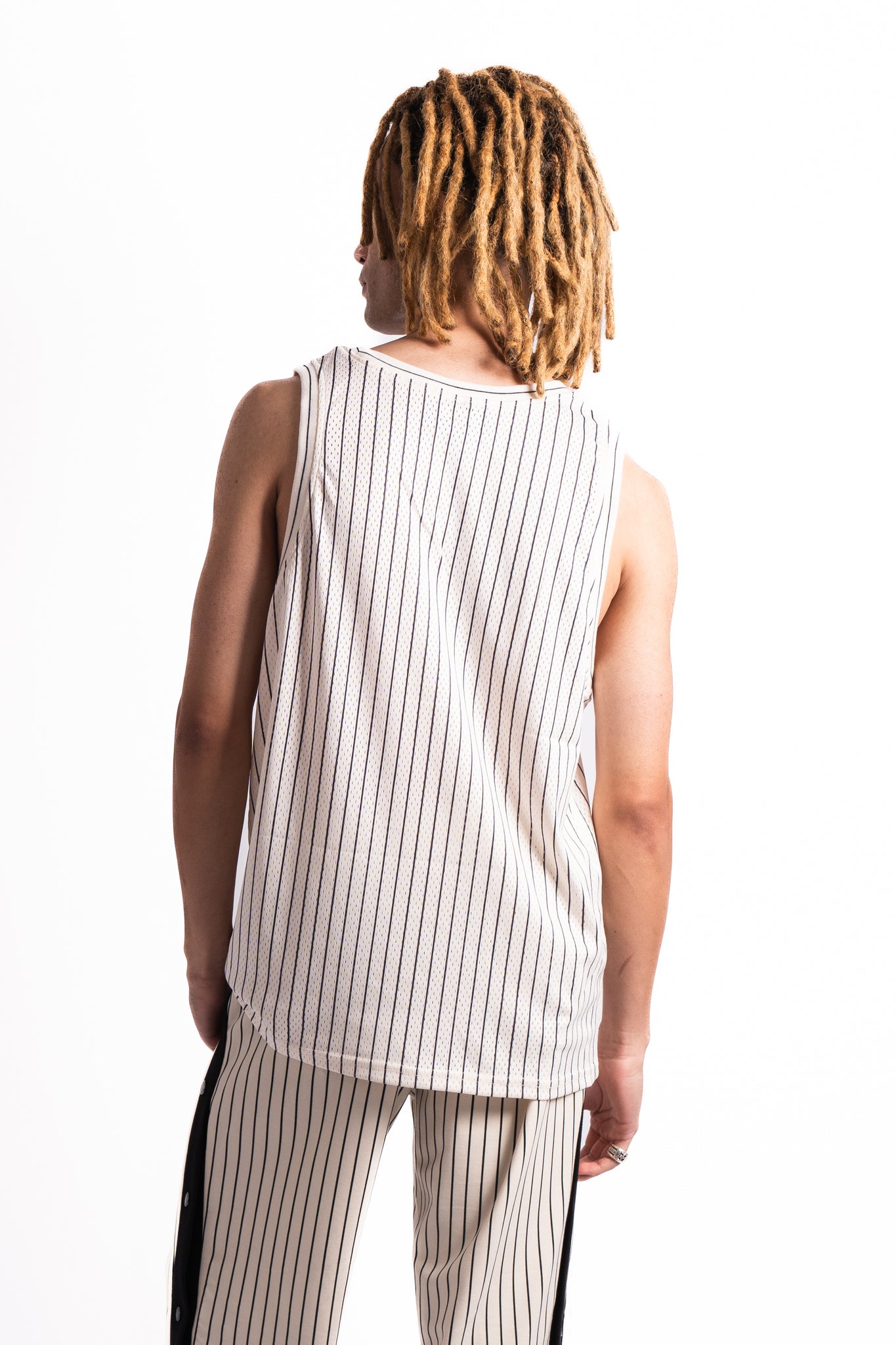 Les Deux x Yale Printed Mesh Tank Top Ivory/Dark Navy